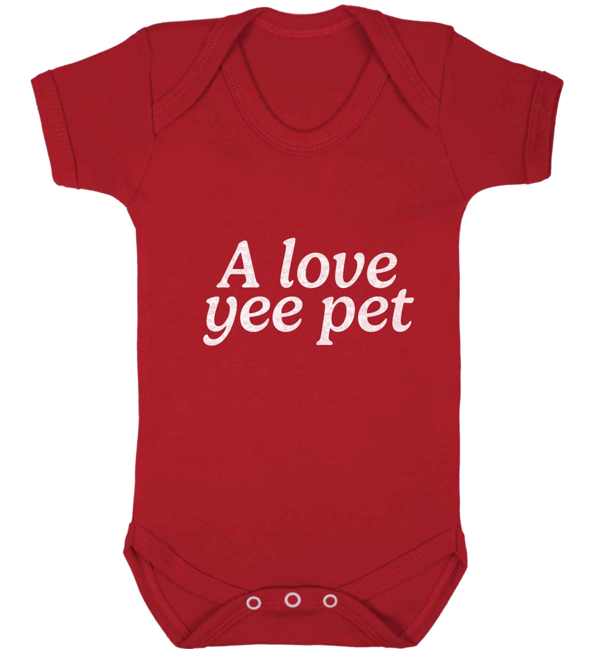 A love yee pet baby vest red 18-24 months