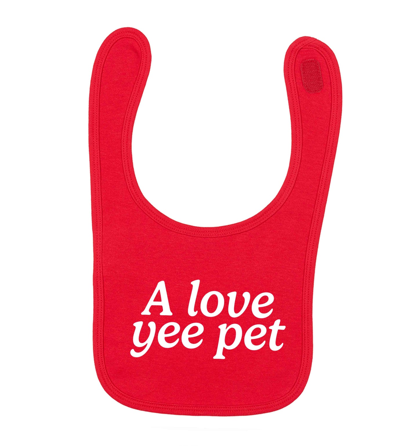 A love yee pet red baby bib