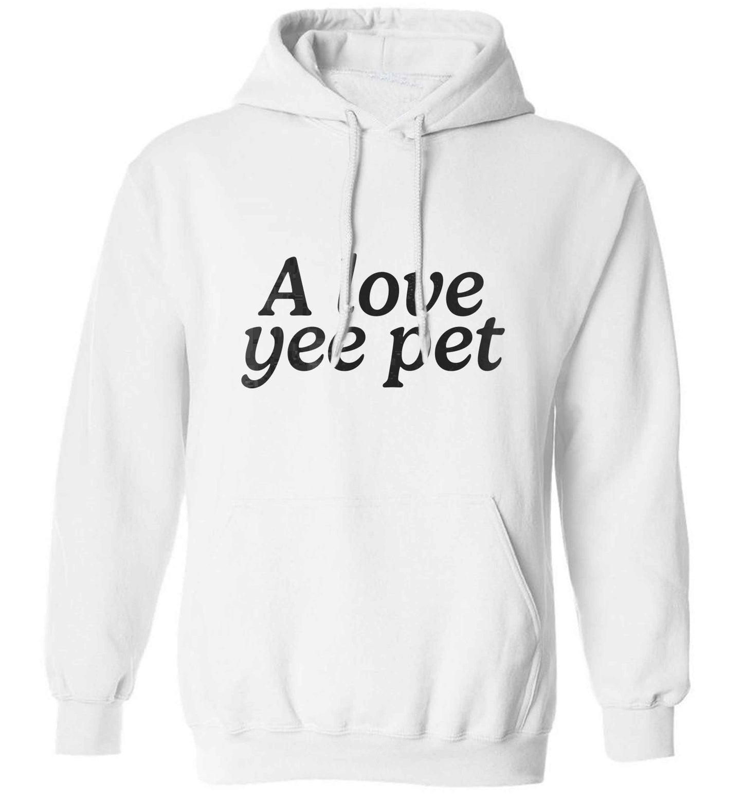 A love yee pet adults unisex white hoodie 2XL