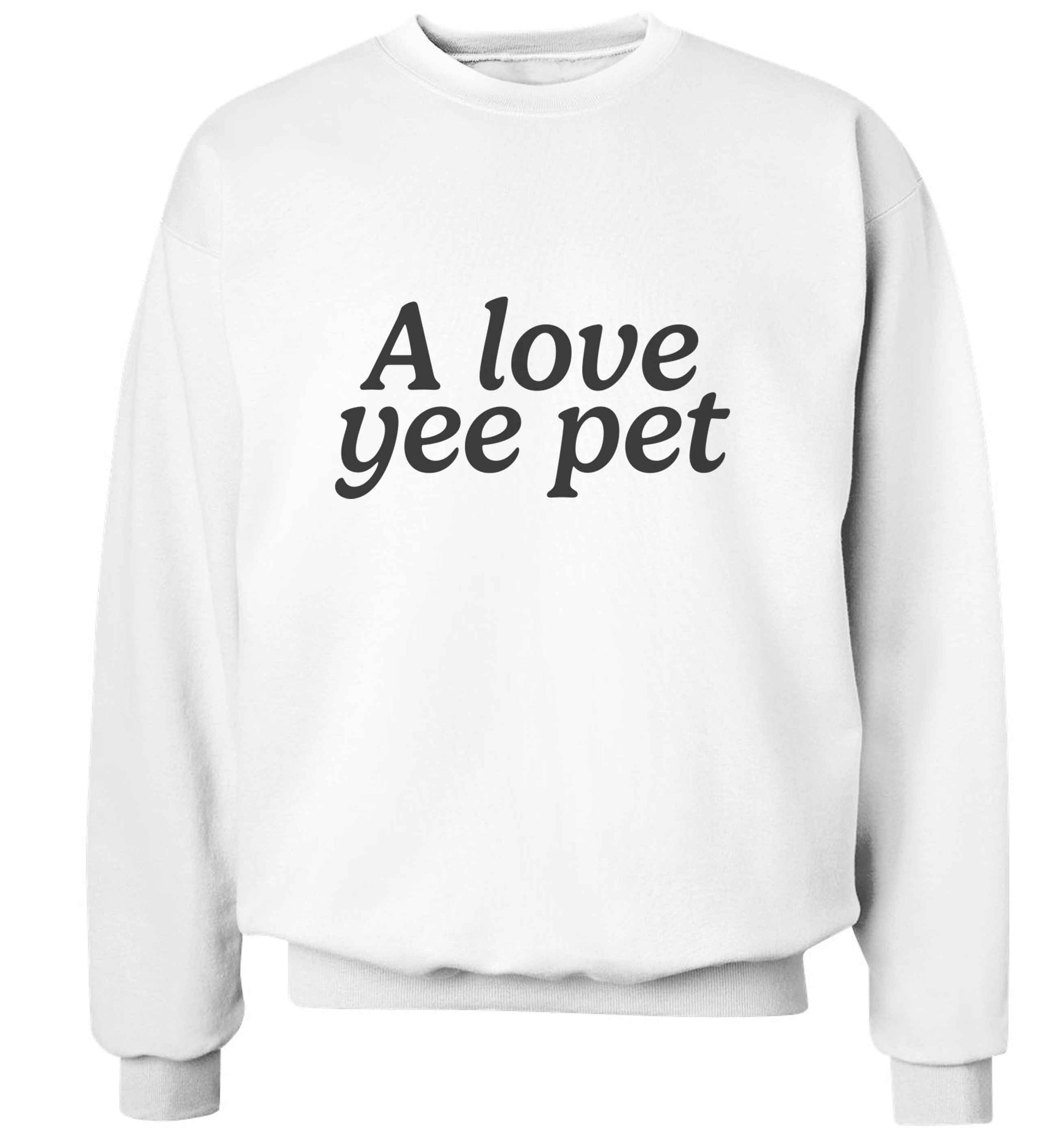 A love yee pet adult's unisex white sweater 2XL