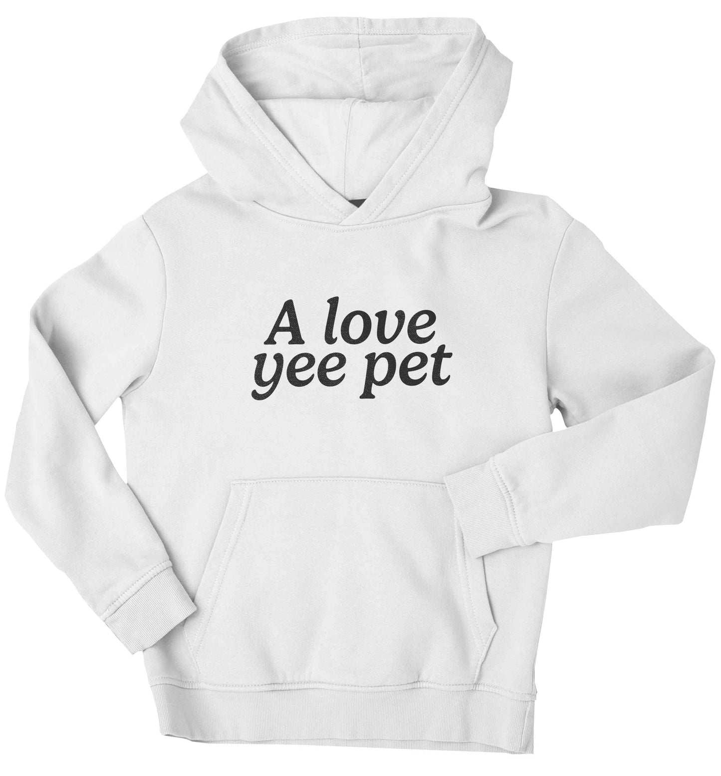 A love yee pet children's white hoodie 12-13 Years