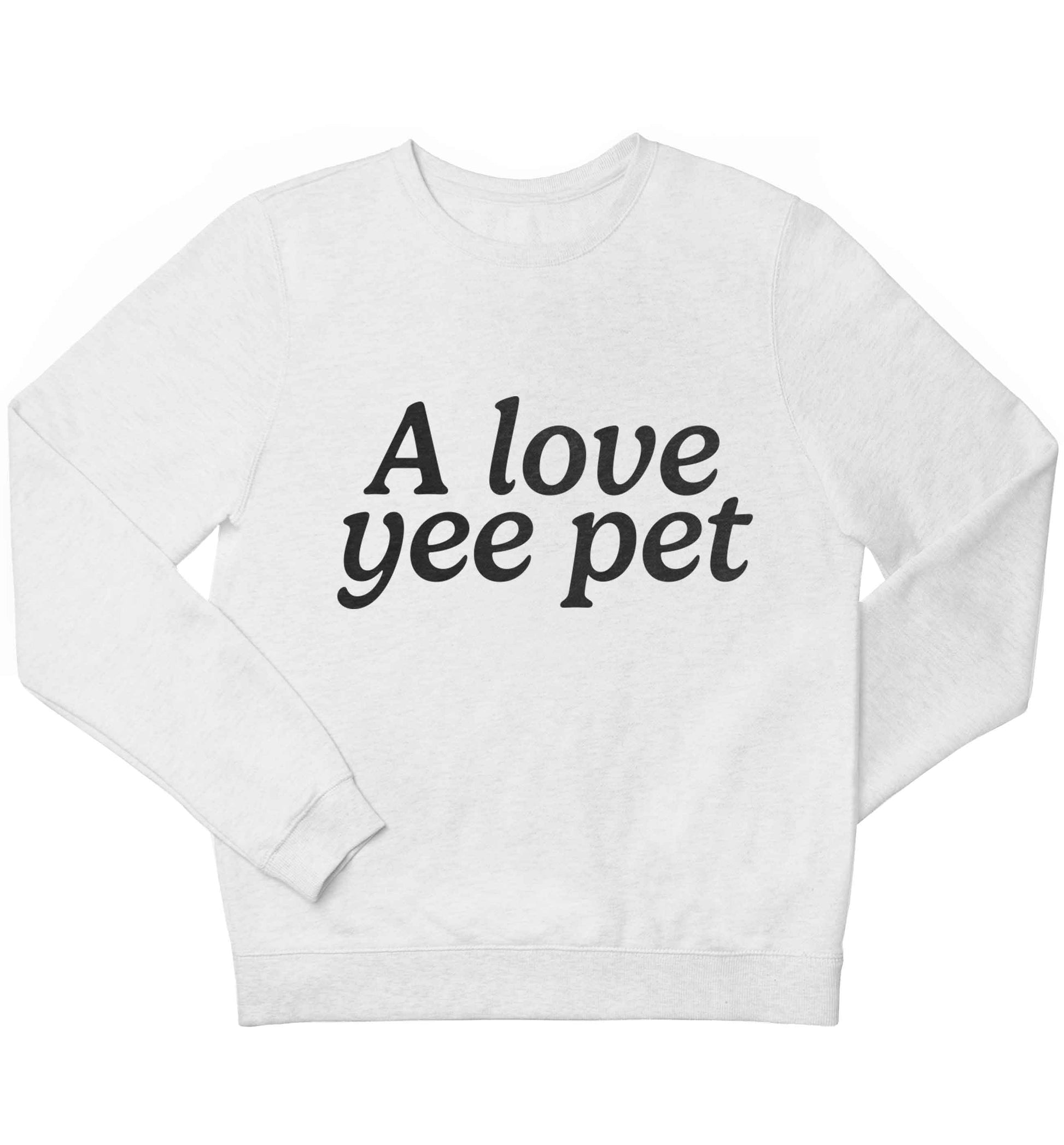 A love yee pet children's white sweater 12-13 Years