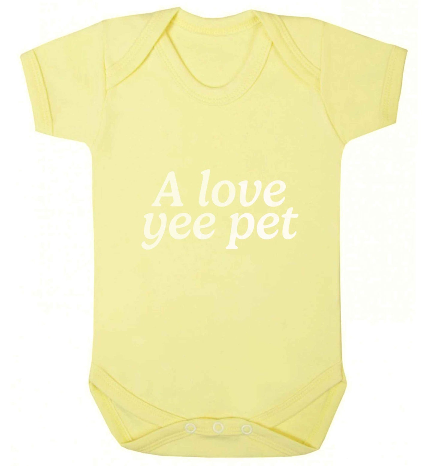 A love yee pet baby vest pale yellow 18-24 months