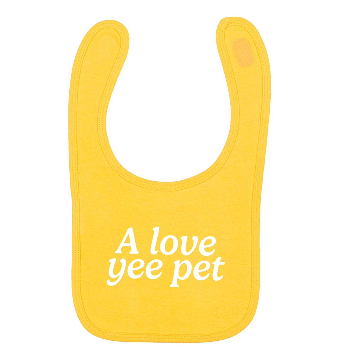 A love yee pet yellow baby bib