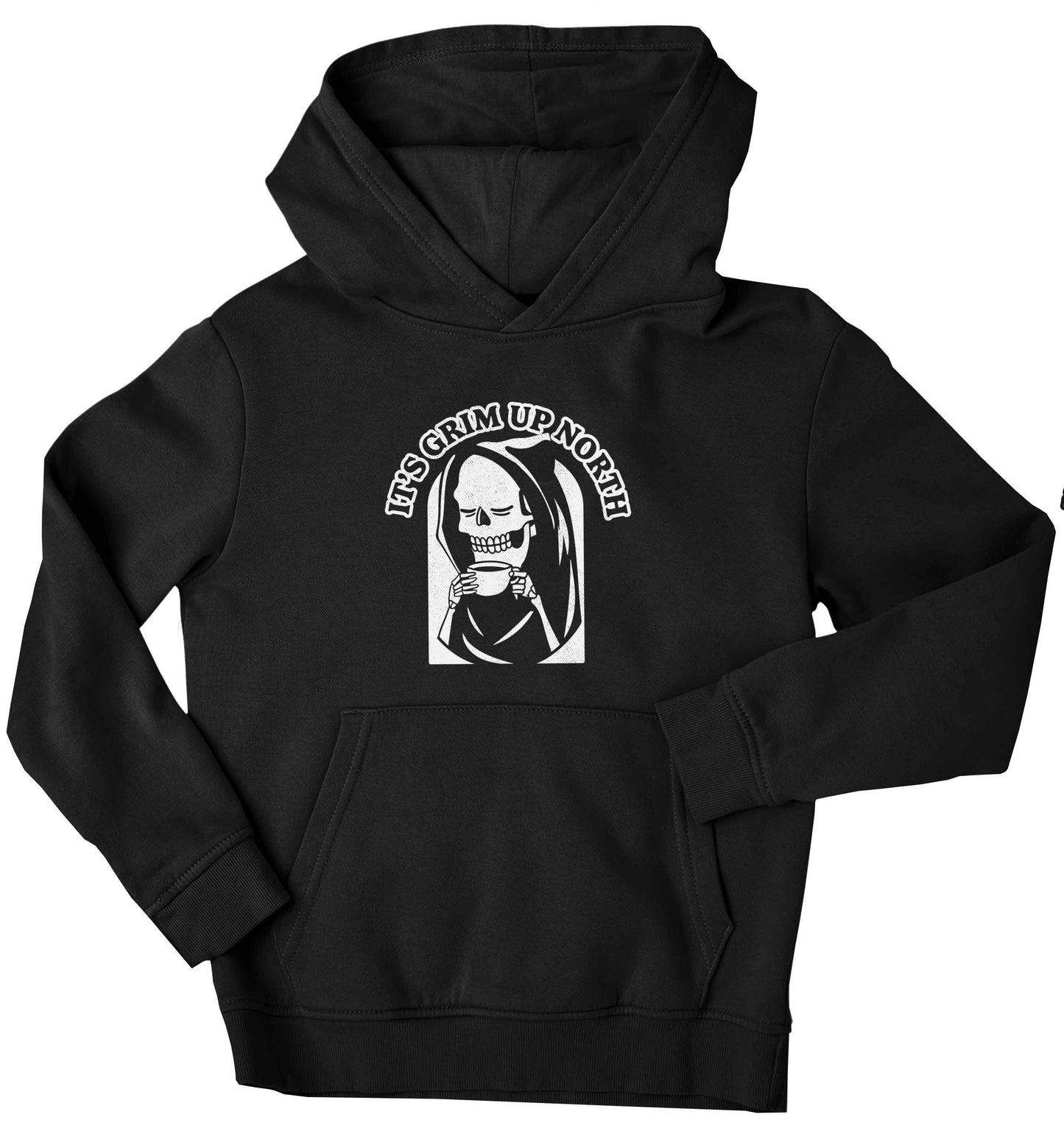 It's grim up North children's black hoodie 12-13 Years