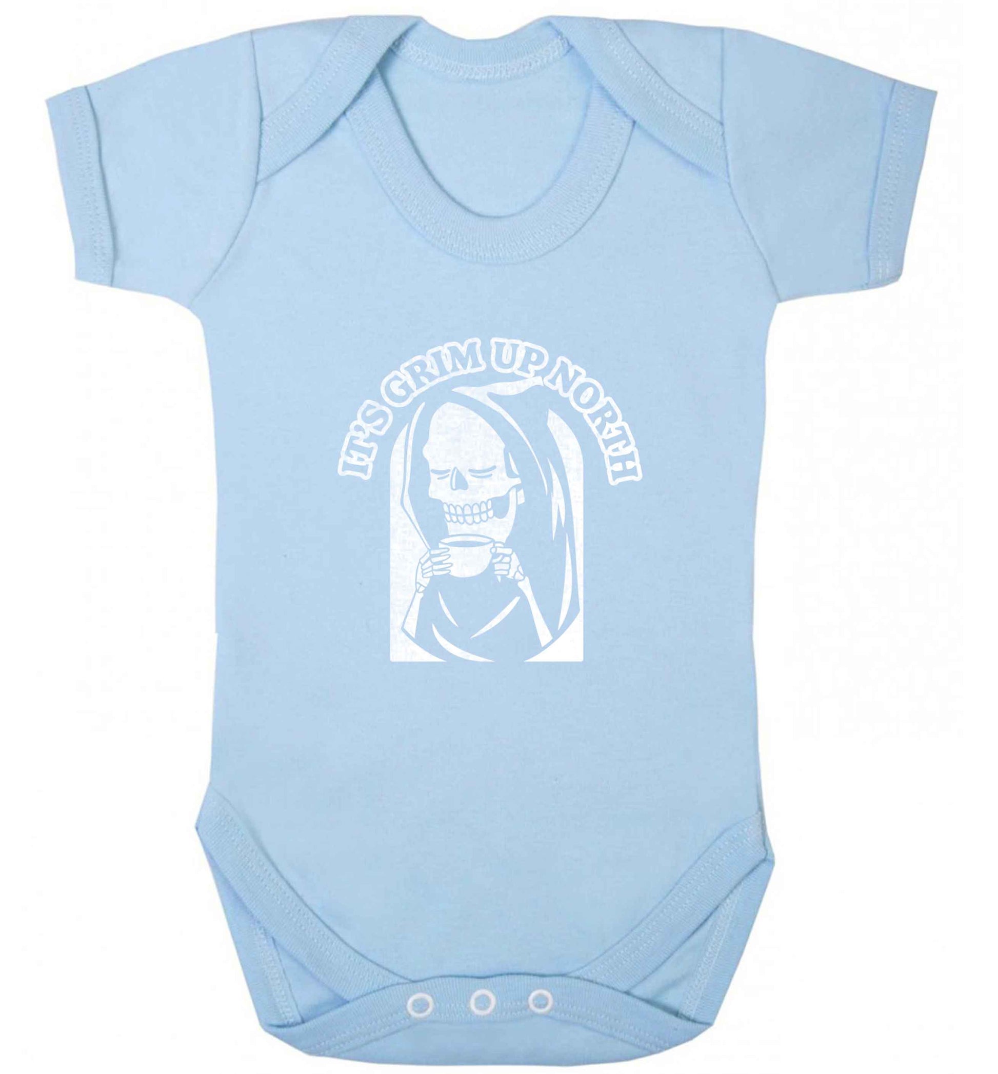 It's grim up North baby vest pale blue 18-24 months