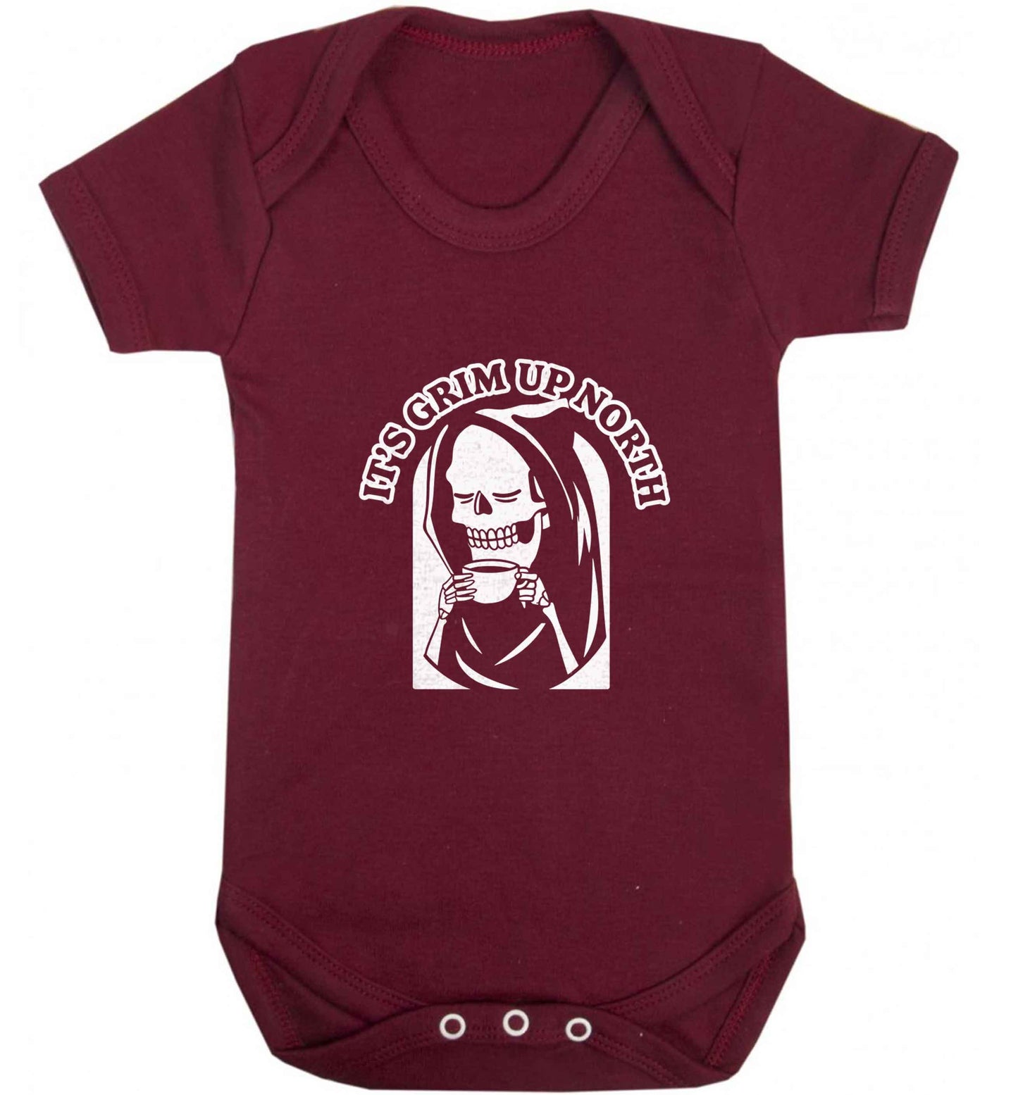 It's grim up North baby vest maroon 18-24 months