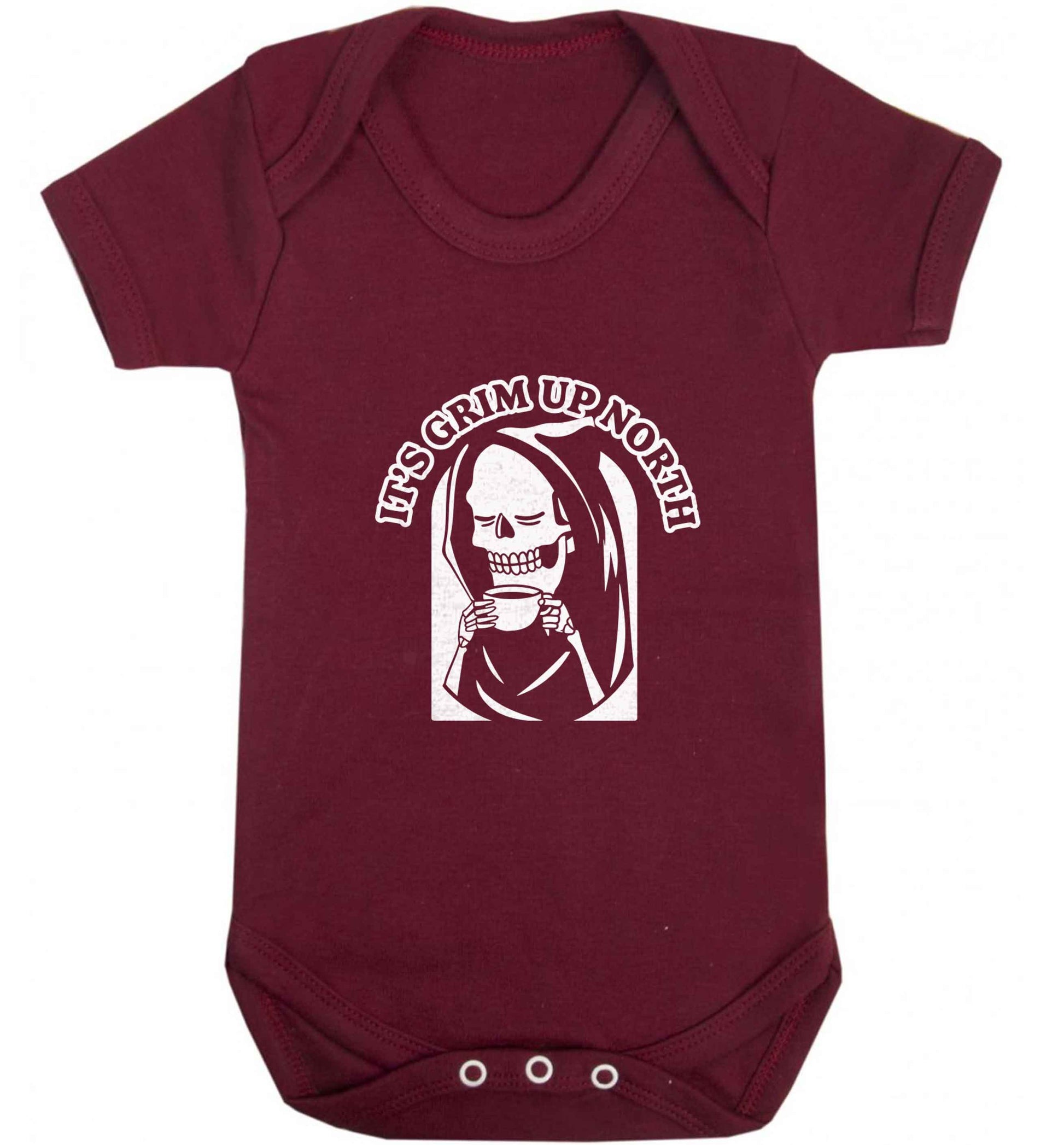 It's grim up North baby vest maroon 18-24 months