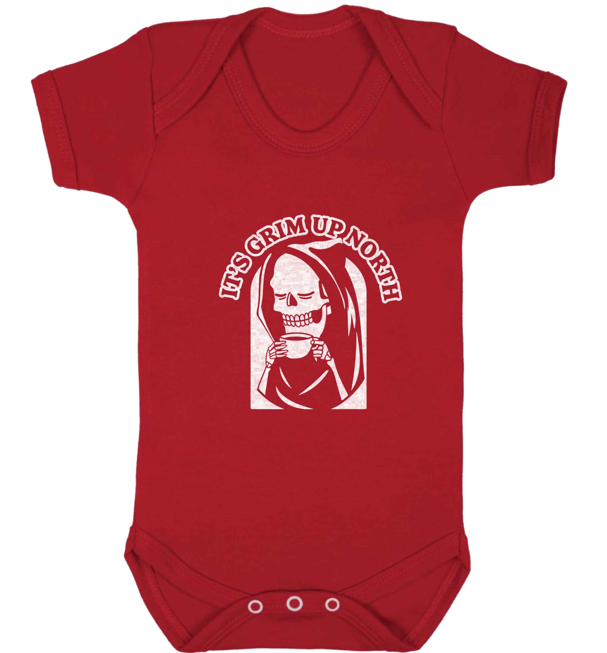 It's grim up North baby vest red 18-24 months