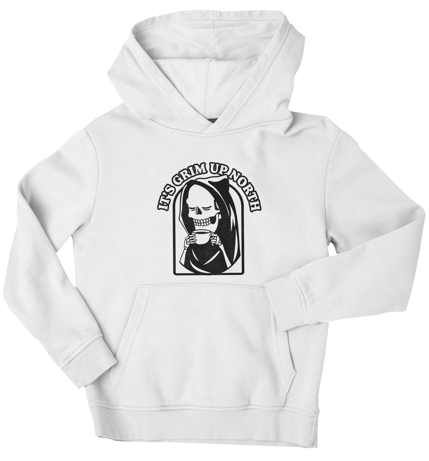 It's grim up North children's white hoodie 12-13 Years