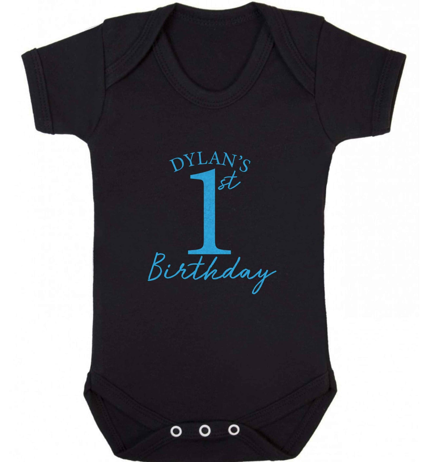 Personalised first birthday - any name or age! baby vest black 18-24 months