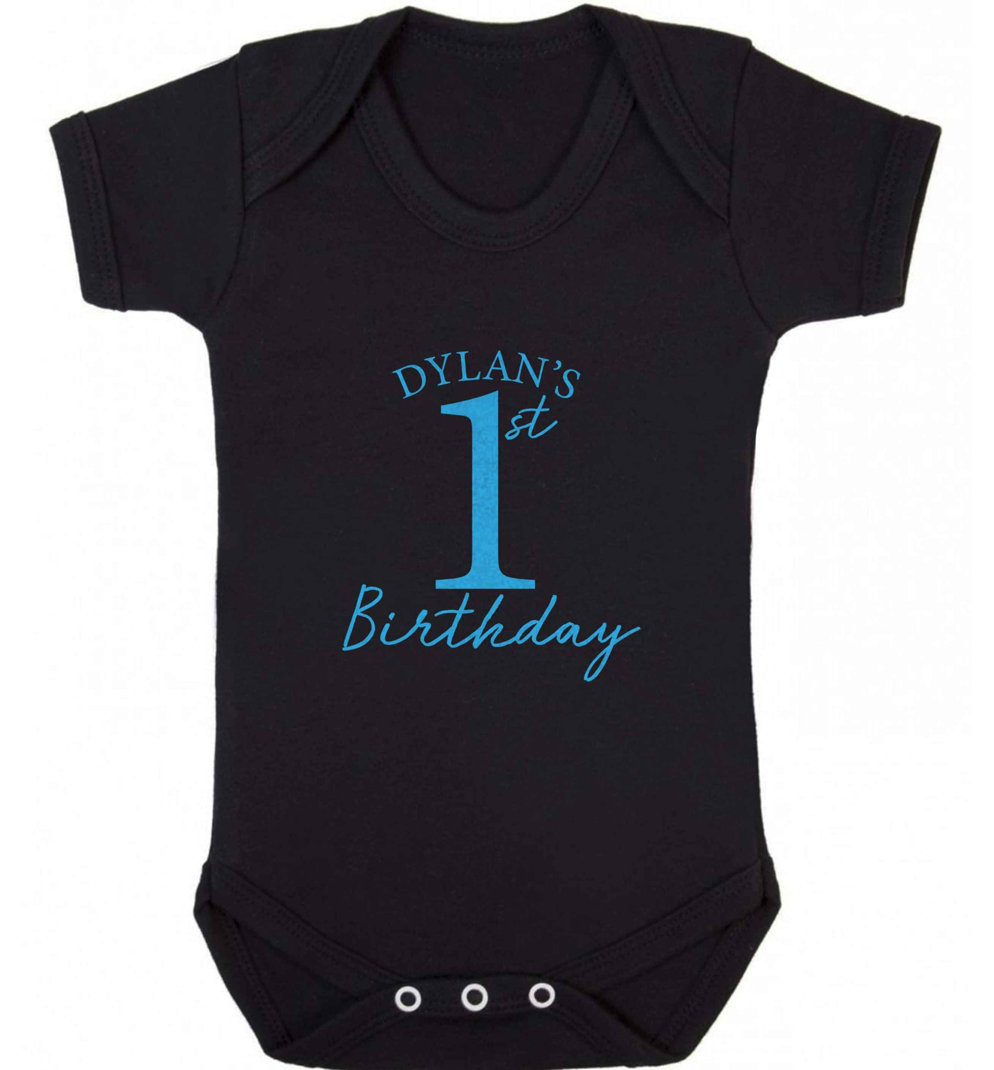 Personalised first birthday - any name or age! baby vest black 18-24 months