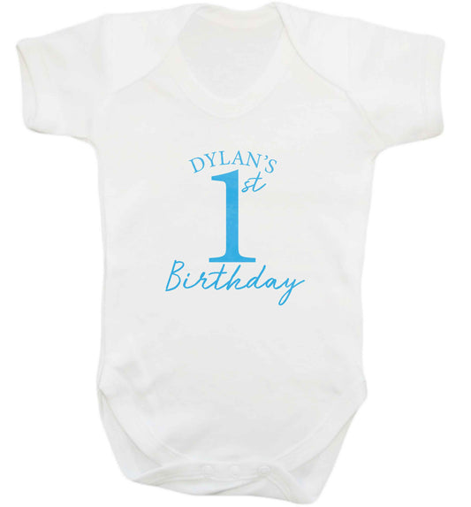 Personalised first birthday - any name or age! baby vest white 18-24 months