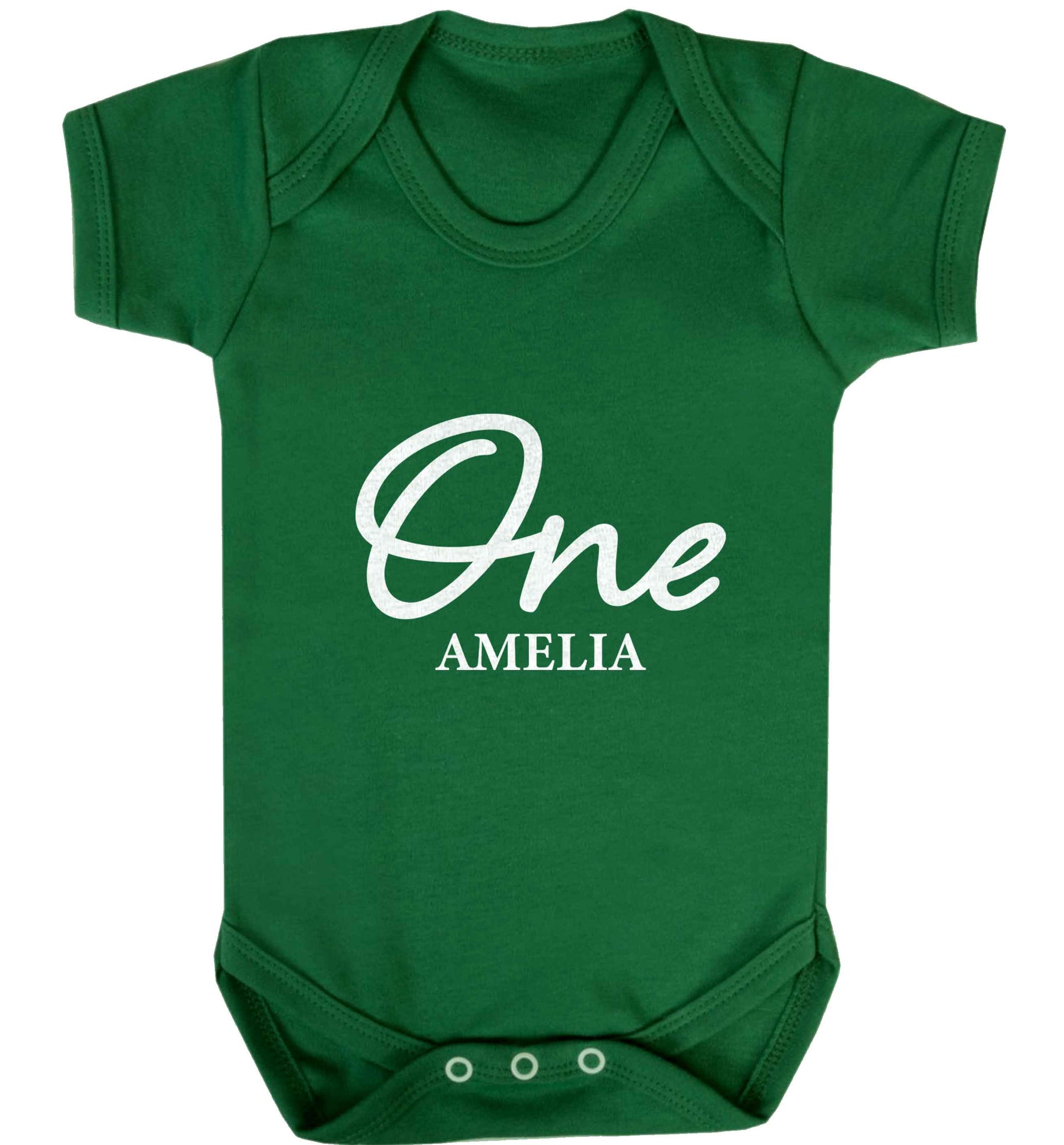 Personalised age and name baby vest green 18-24 months