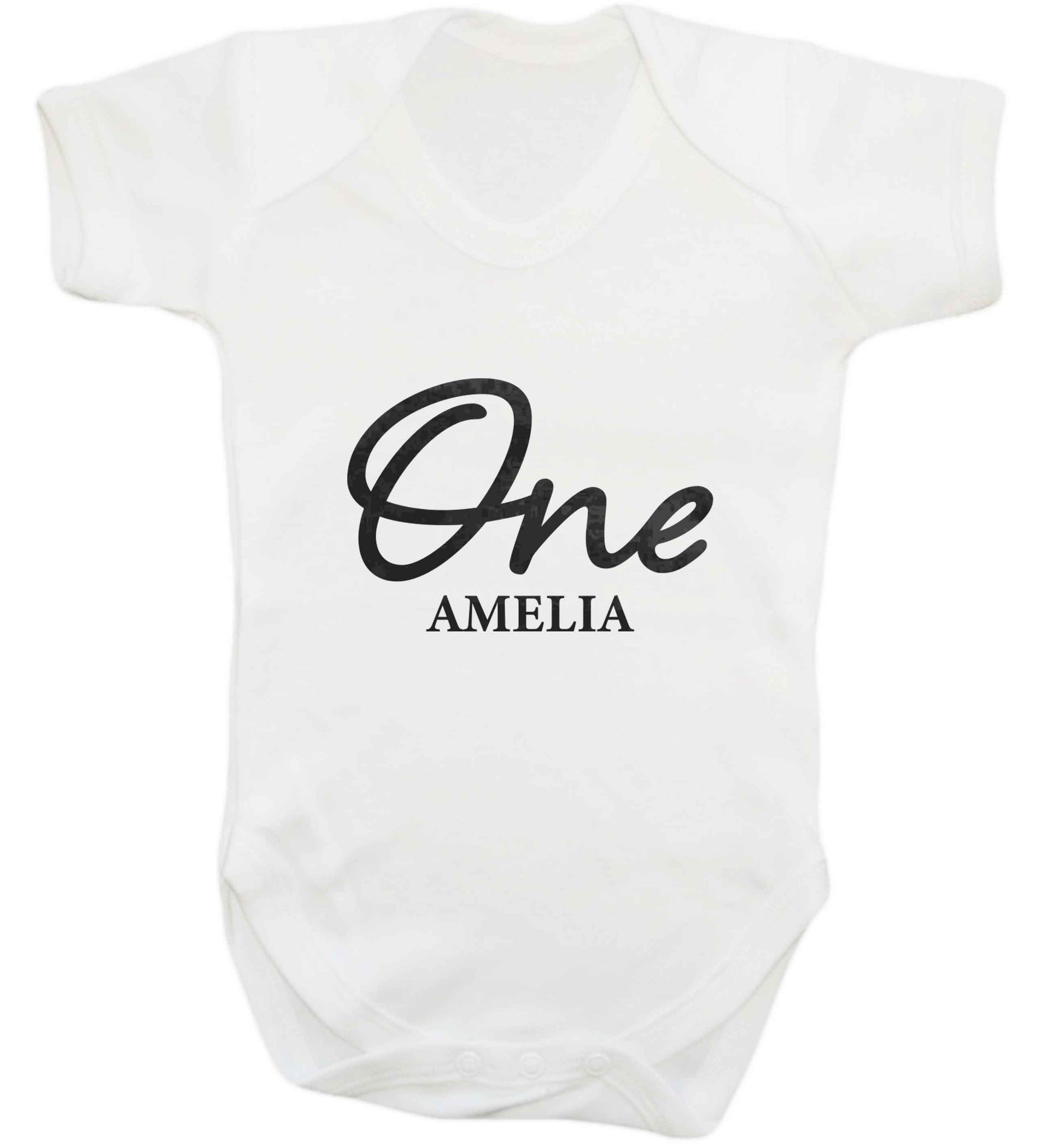 Personalised age and name baby vest white 18-24 months
