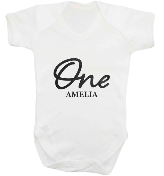 Personalised age and name baby vest white 18-24 months