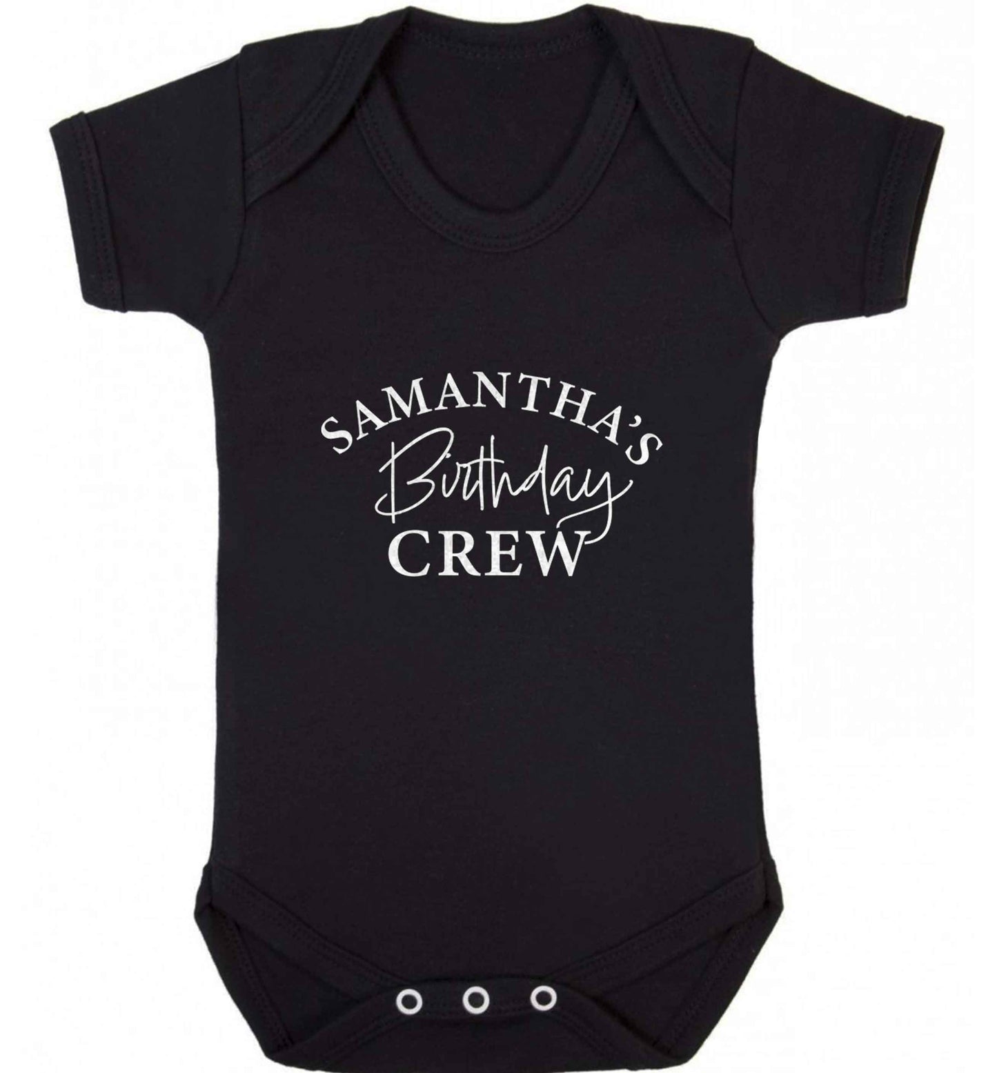 Personalised birthday crew baby vest black 18-24 months
