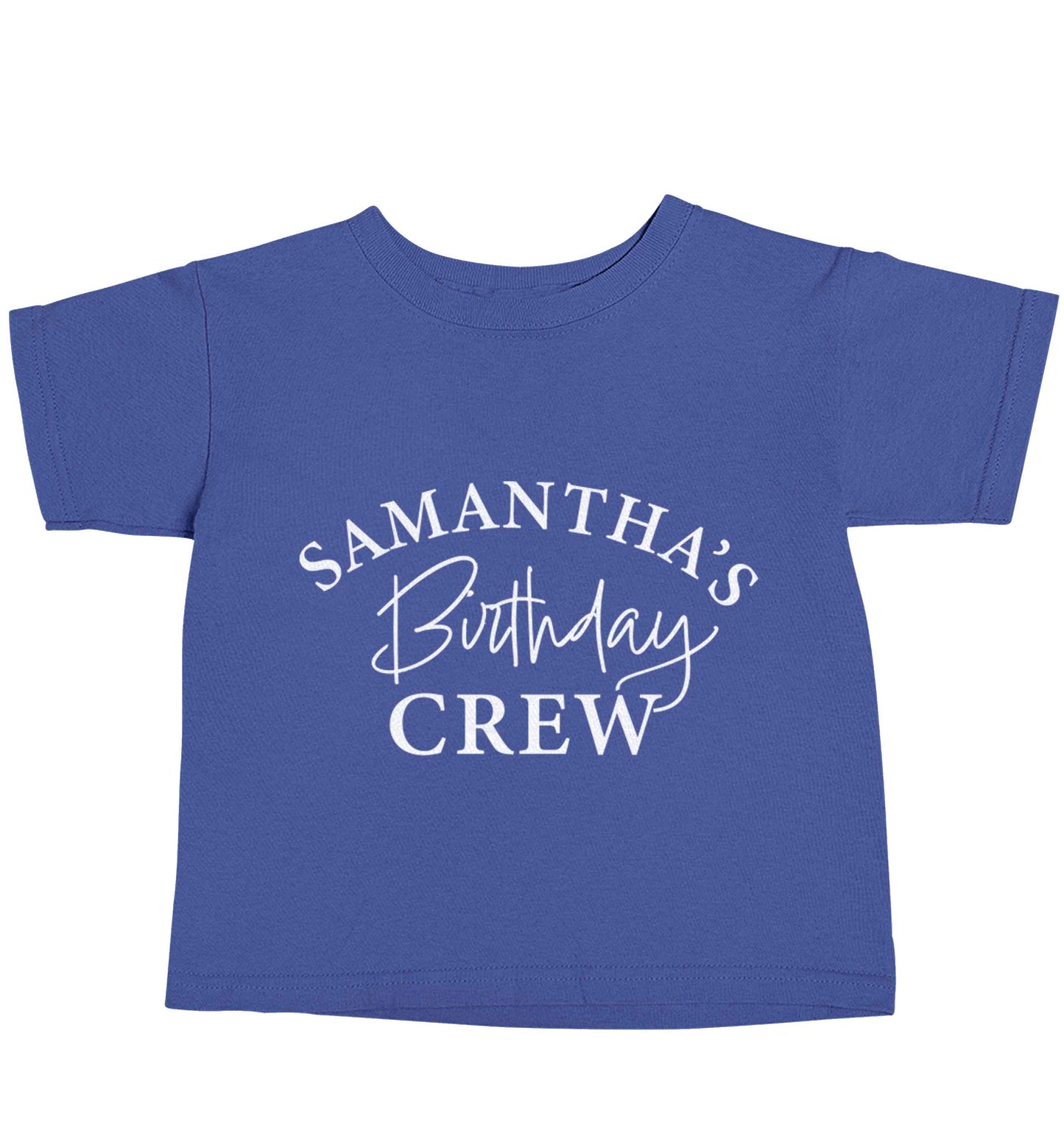 Personalised birthday crew blue baby toddler Tshirt 2 Years