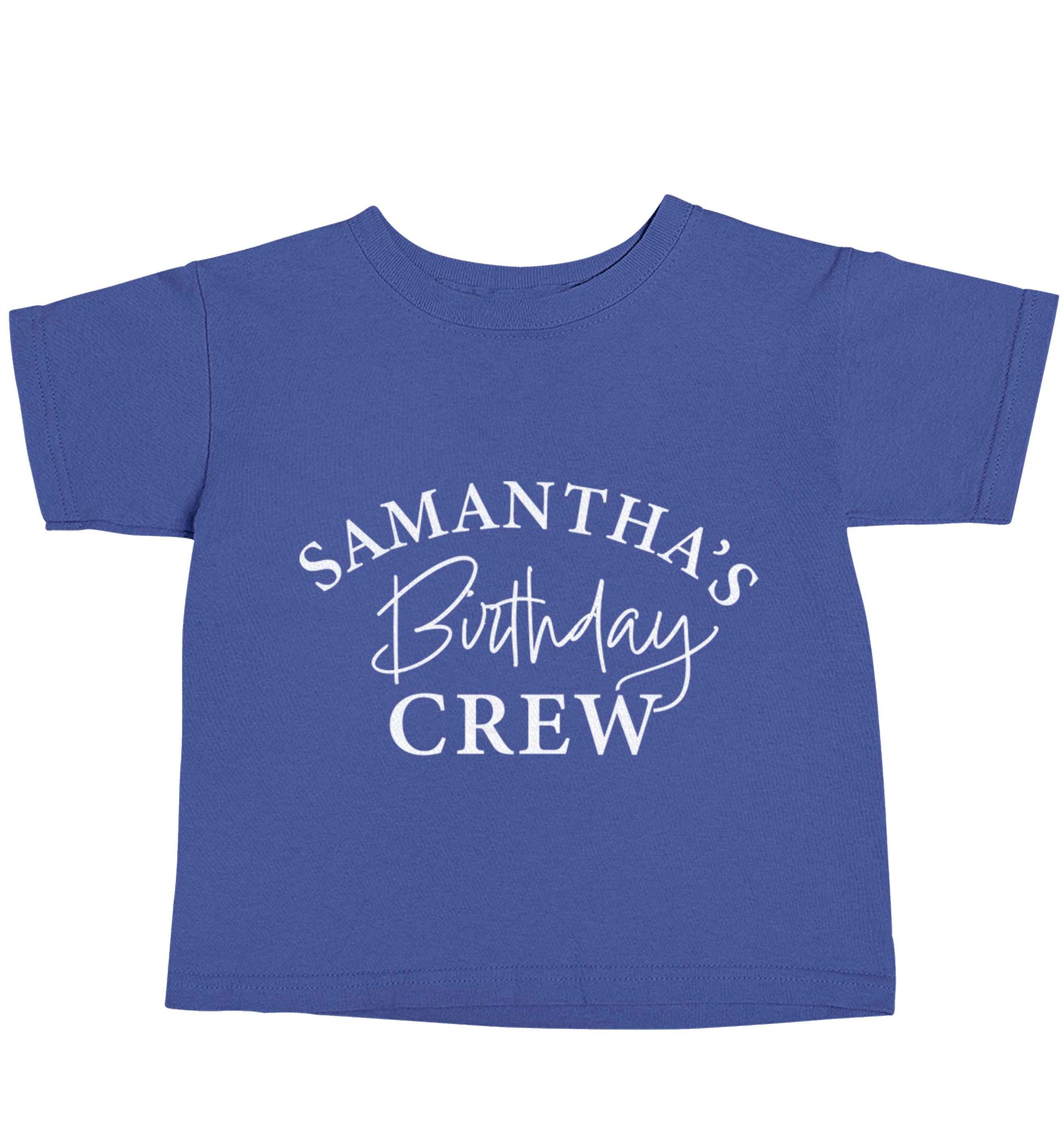 Personalised birthday crew blue baby toddler Tshirt 2 Years