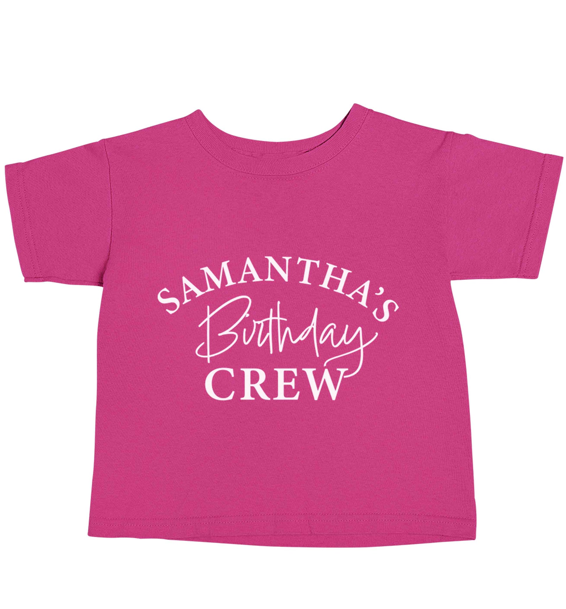 Personalised birthday crew pink baby toddler Tshirt 2 Years