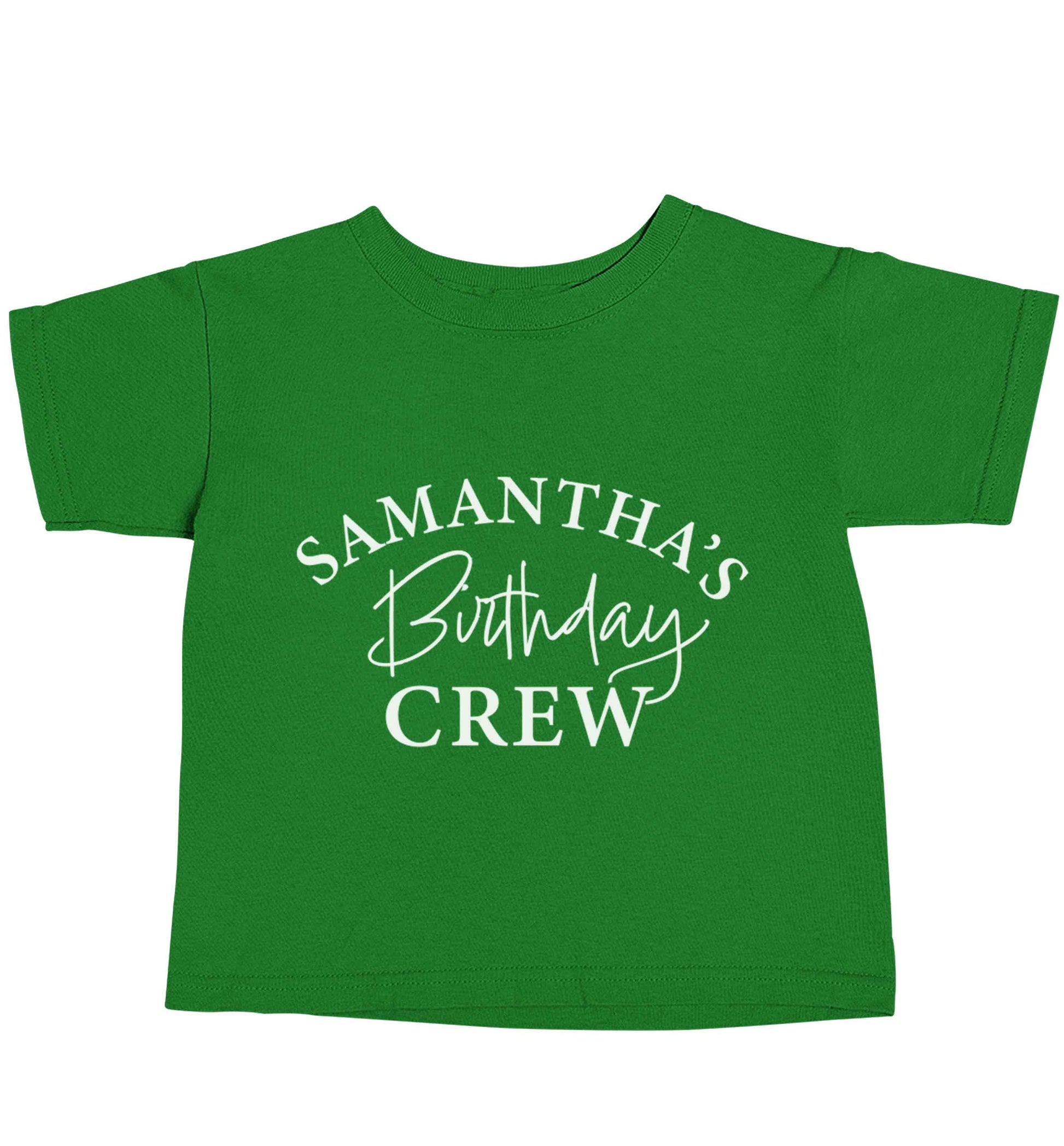 Personalised birthday crew green baby toddler Tshirt 2 Years