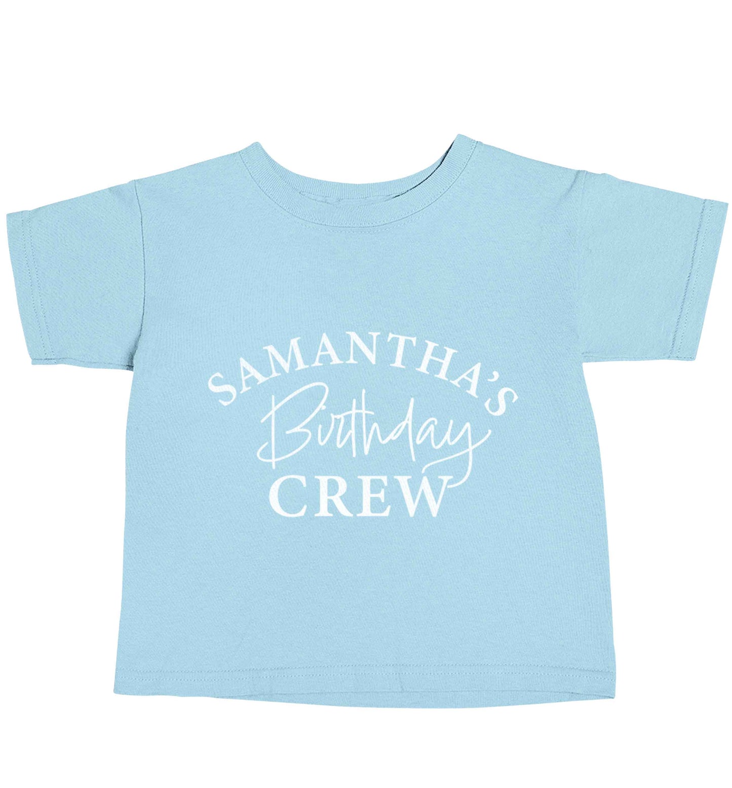Personalised birthday crew light blue baby toddler Tshirt 2 Years