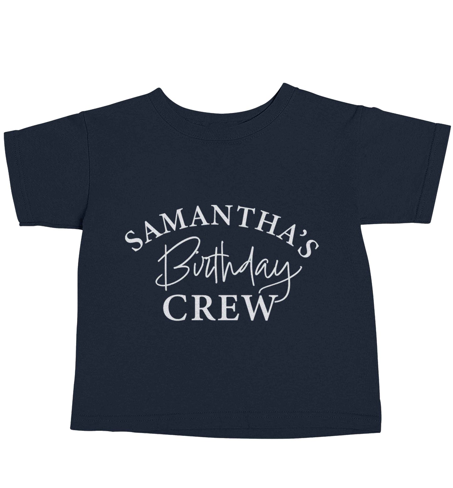 Personalised birthday crew navy baby toddler Tshirt 2 Years