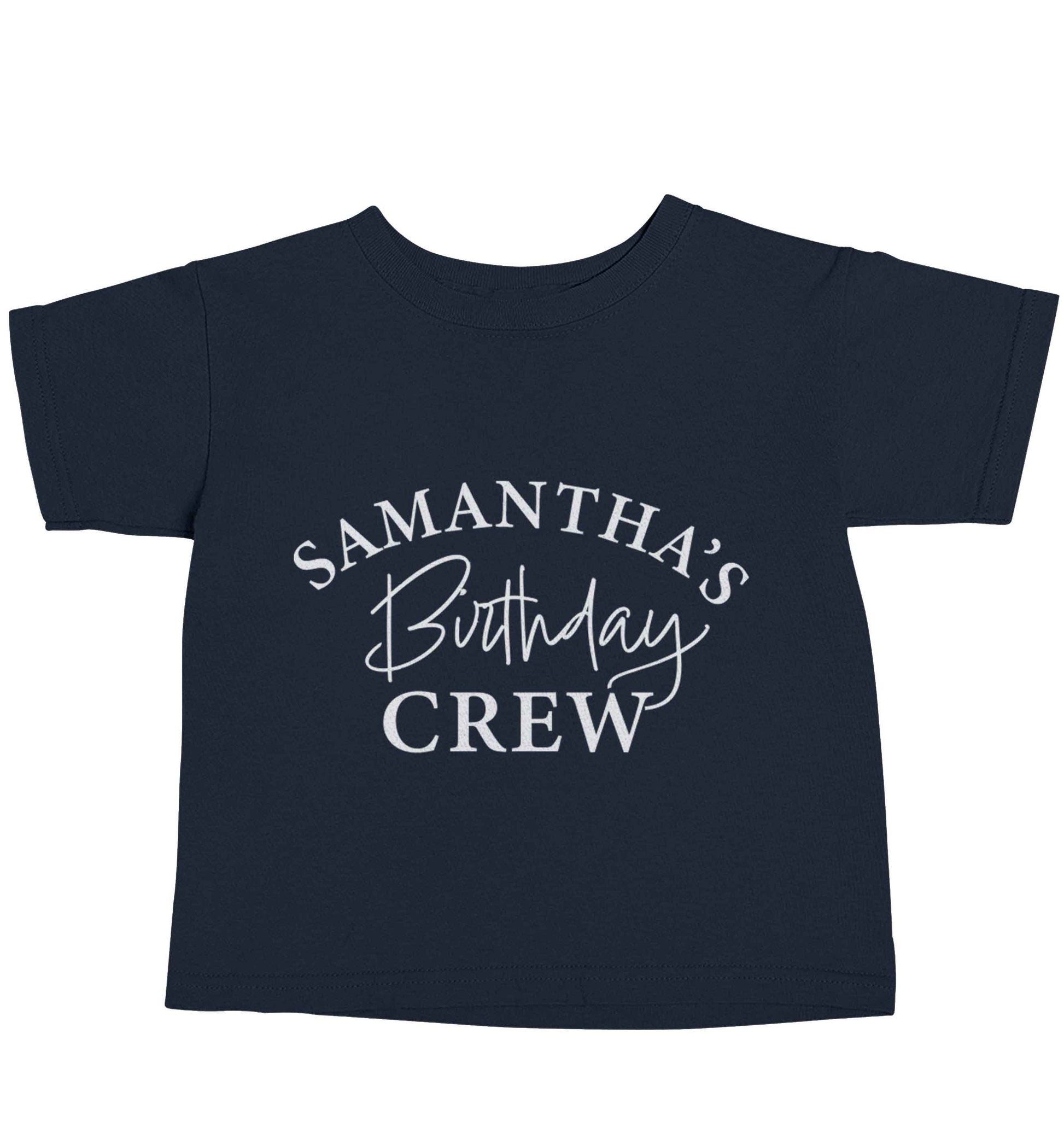 Personalised birthday crew navy baby toddler Tshirt 2 Years
