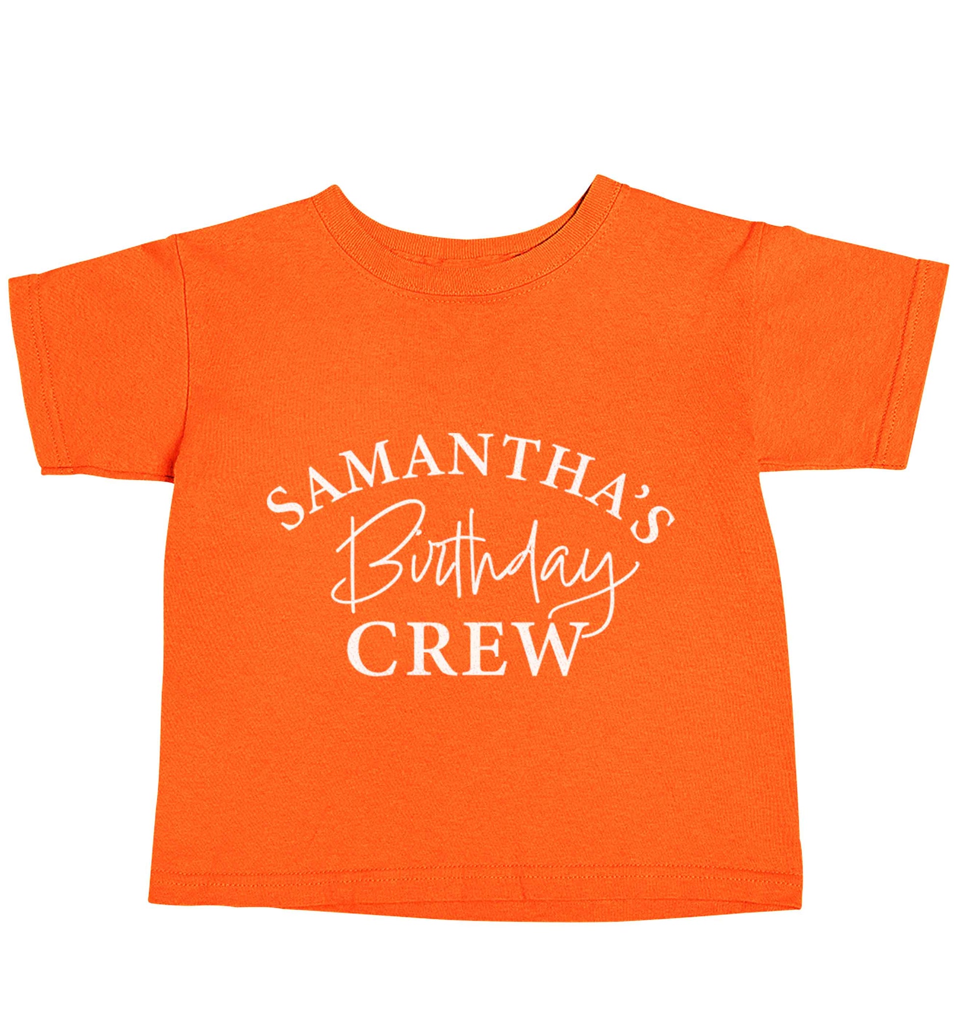 Personalised birthday crew orange baby toddler Tshirt 2 Years