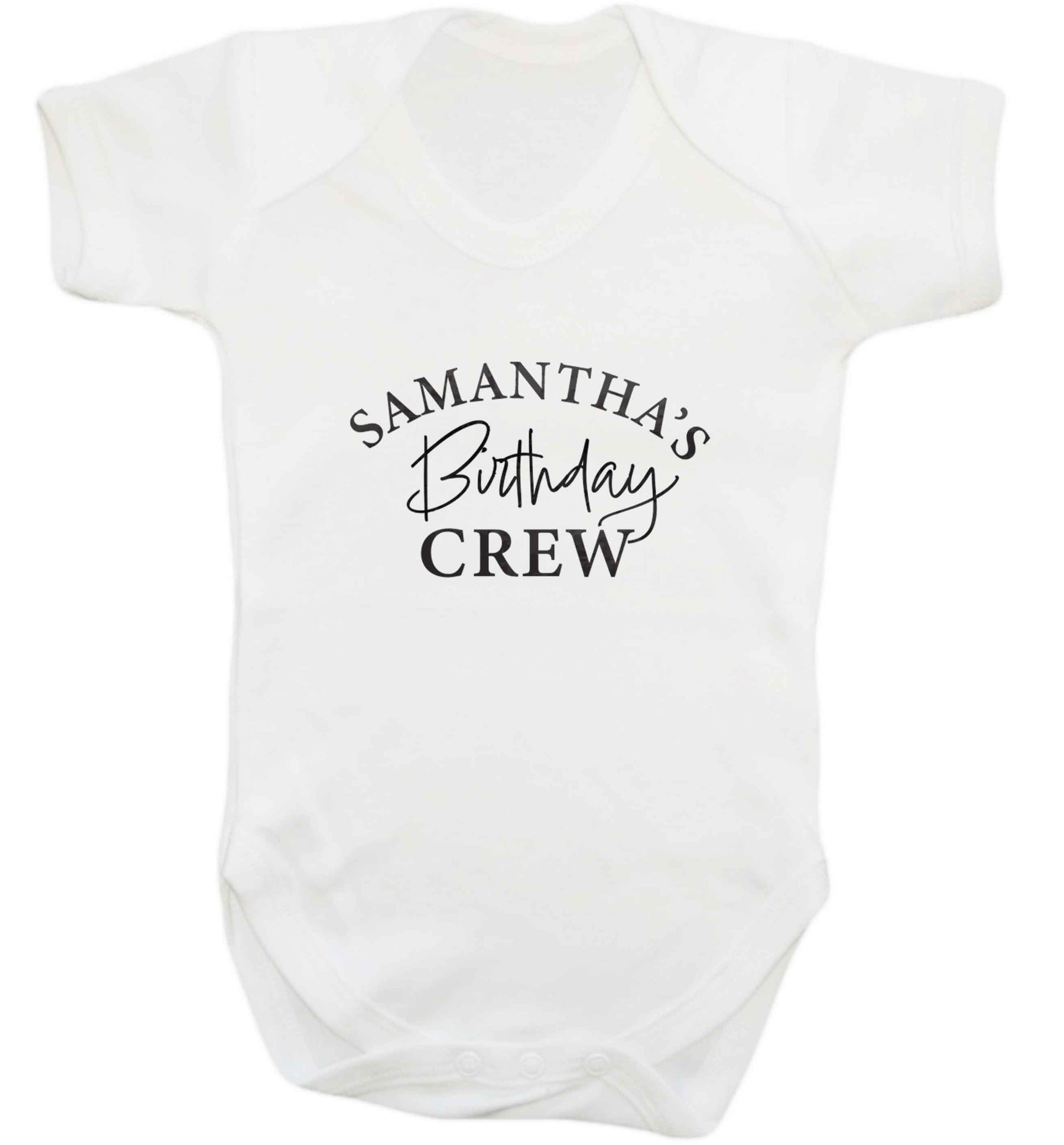 Personalised birthday crew baby vest white 18-24 months