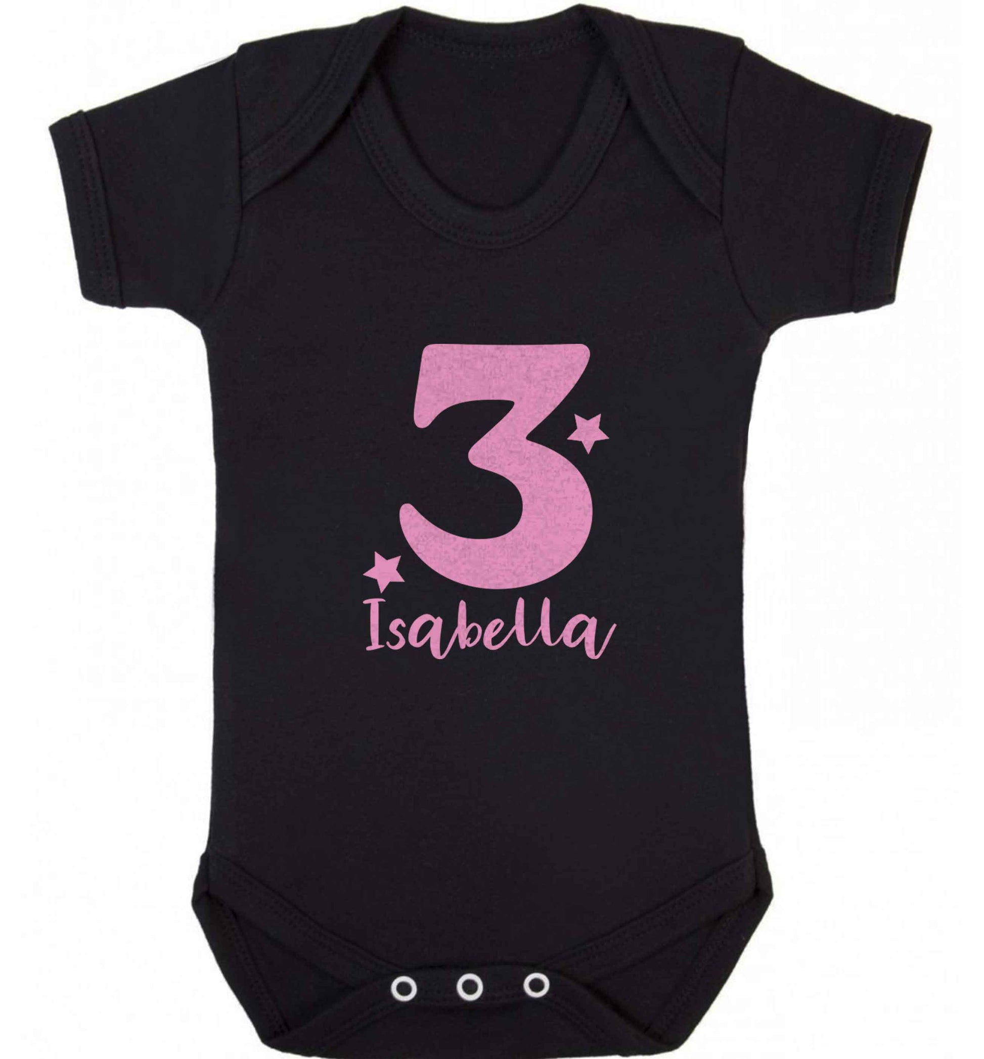 Any age, any name personalised birthday baby vest black 18-24 months