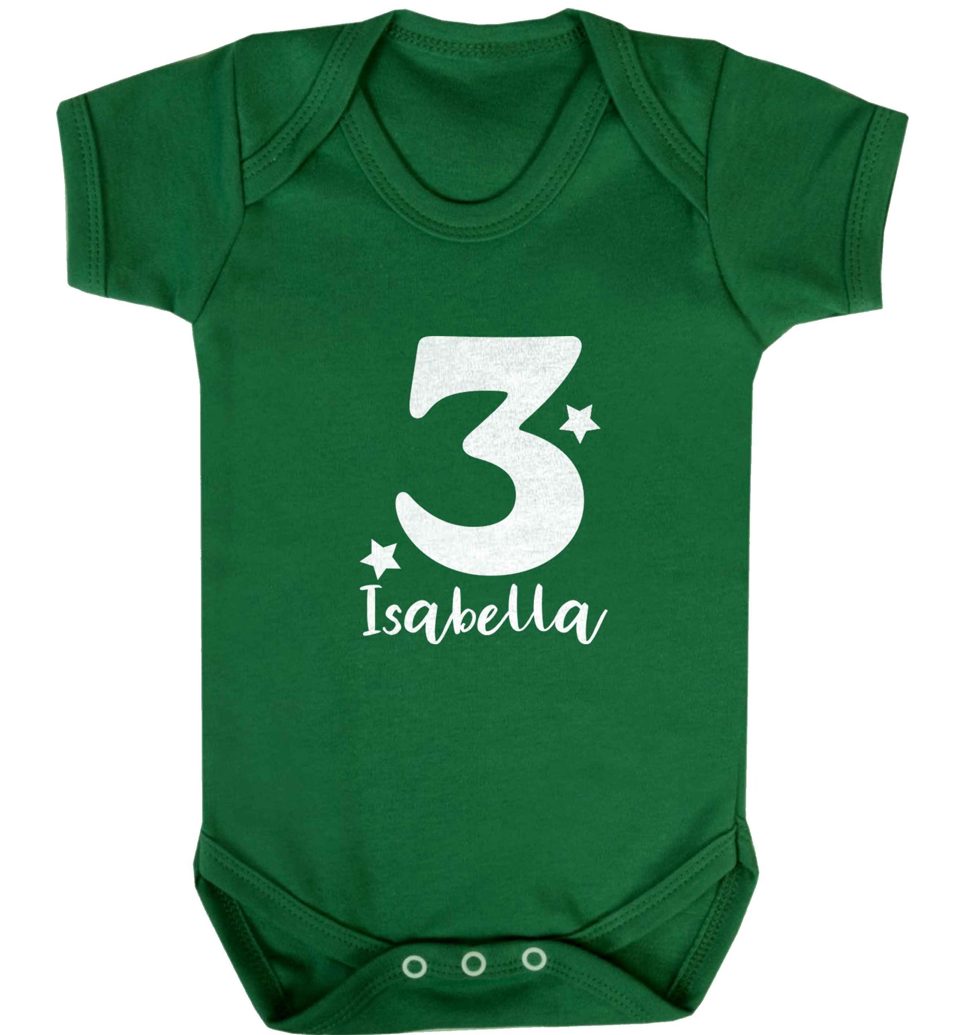 Any age, any name personalised birthday baby vest green 18-24 months