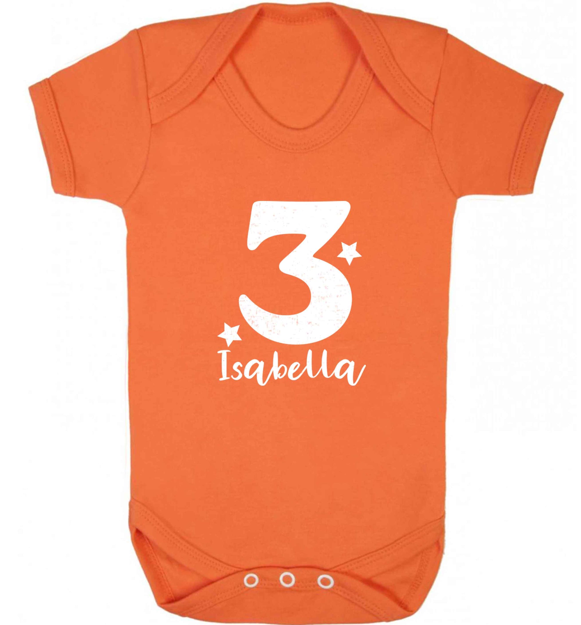 Any age, any name personalised birthday baby vest orange 18-24 months