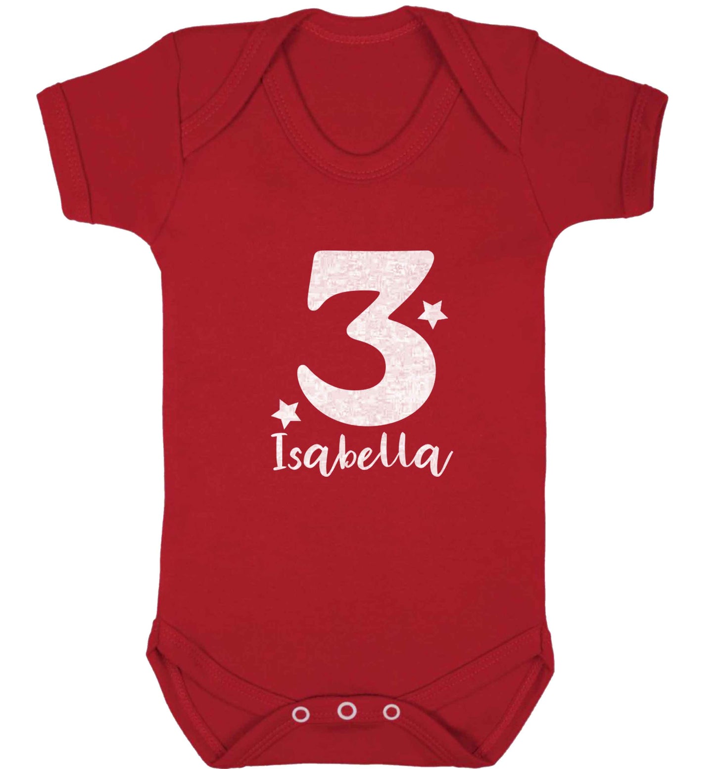Any age, any name personalised birthday baby vest red 18-24 months