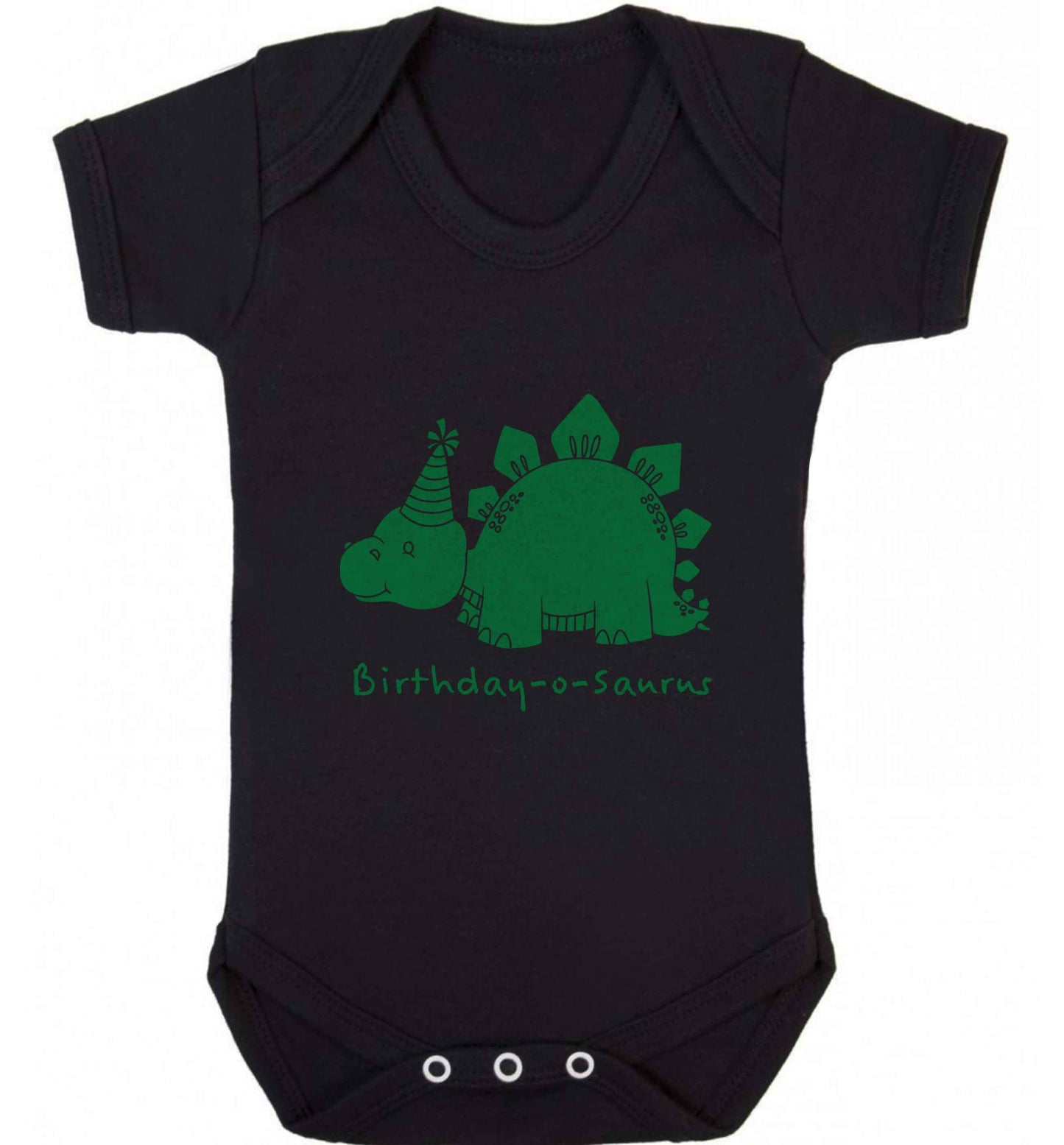 Birthday-o-saurus baby vest black 18-24 months