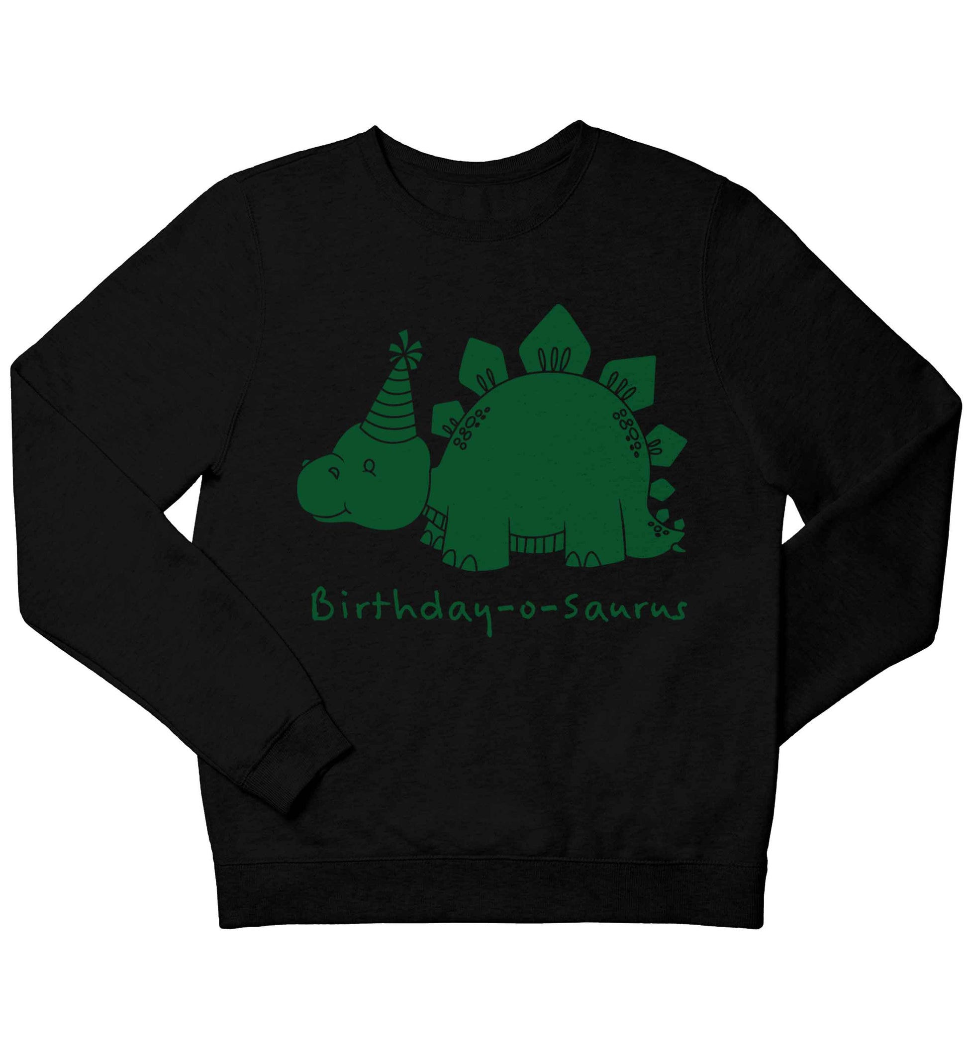 Birthday-o-saurus children's black sweater 12-13 Years
