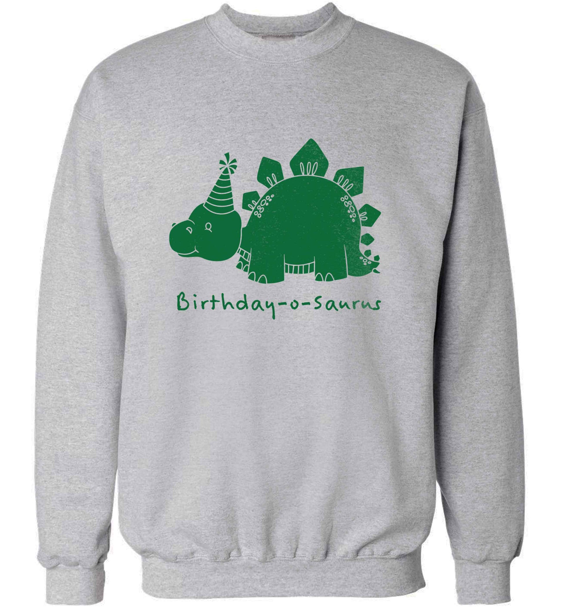 Birthday-o-saurus adult's unisex grey sweater 2XL