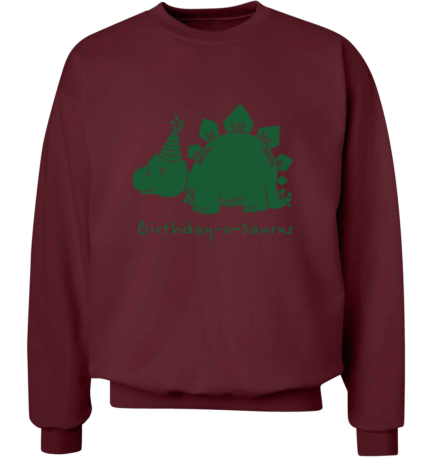 Birthday-o-saurus adult's unisex maroon sweater 2XL