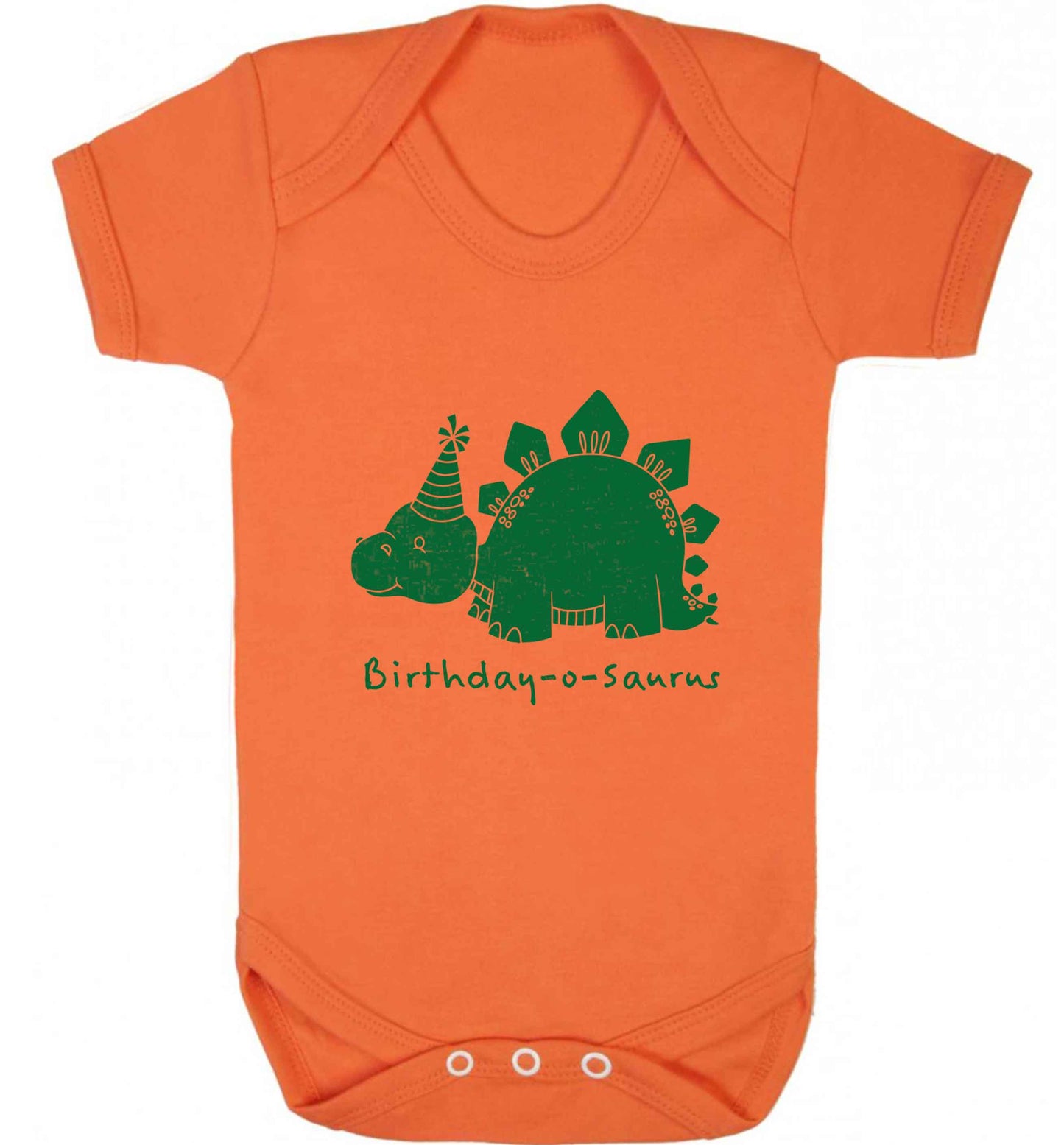 Birthday-o-saurus baby vest orange 18-24 months
