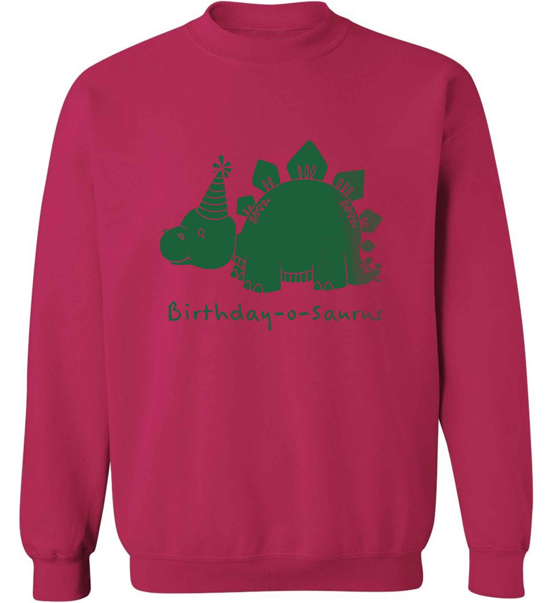 Birthday-o-saurus adult's unisex pink sweater 2XL