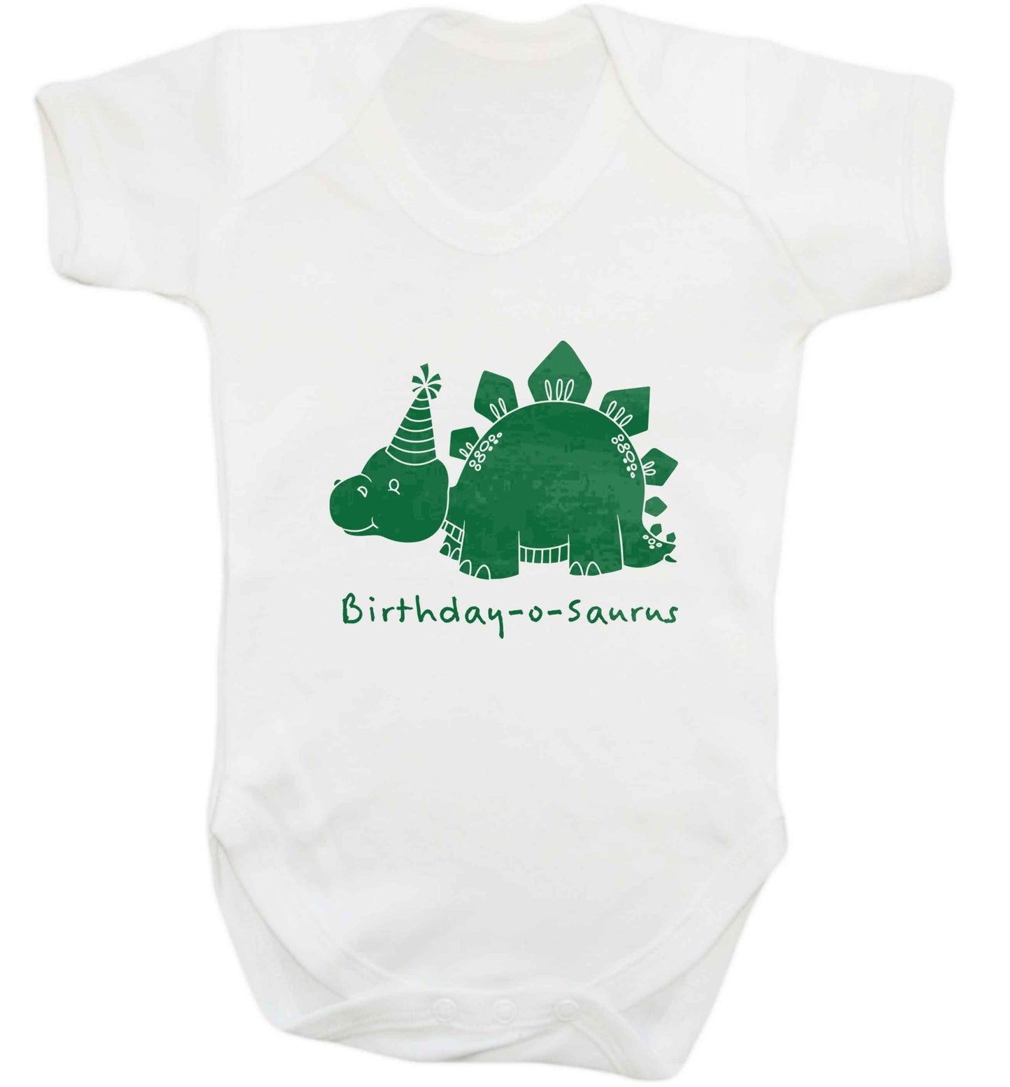 Birthday-o-saurus baby vest white 18-24 months