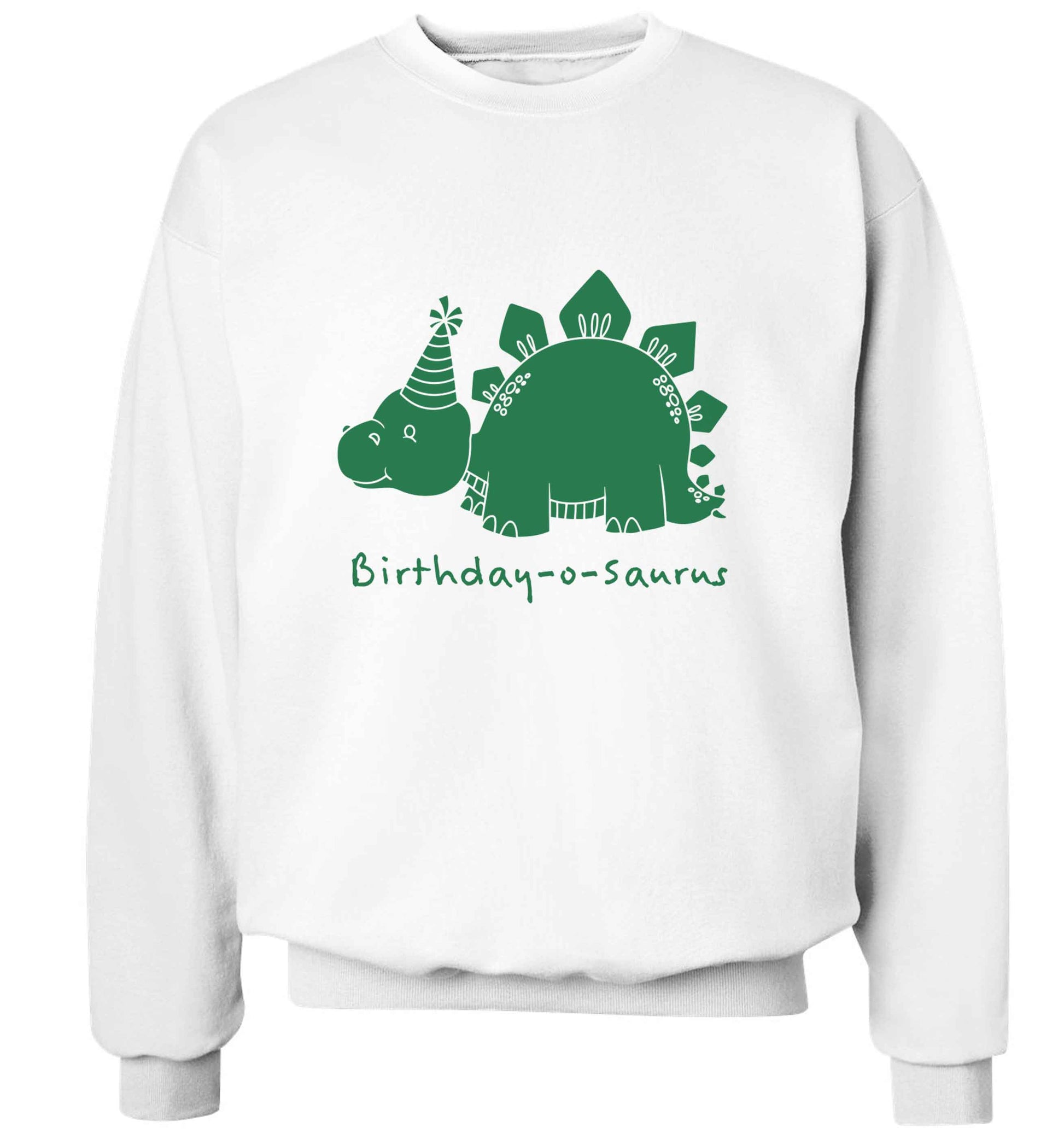 Birthday-o-saurus adult's unisex white sweater 2XL
