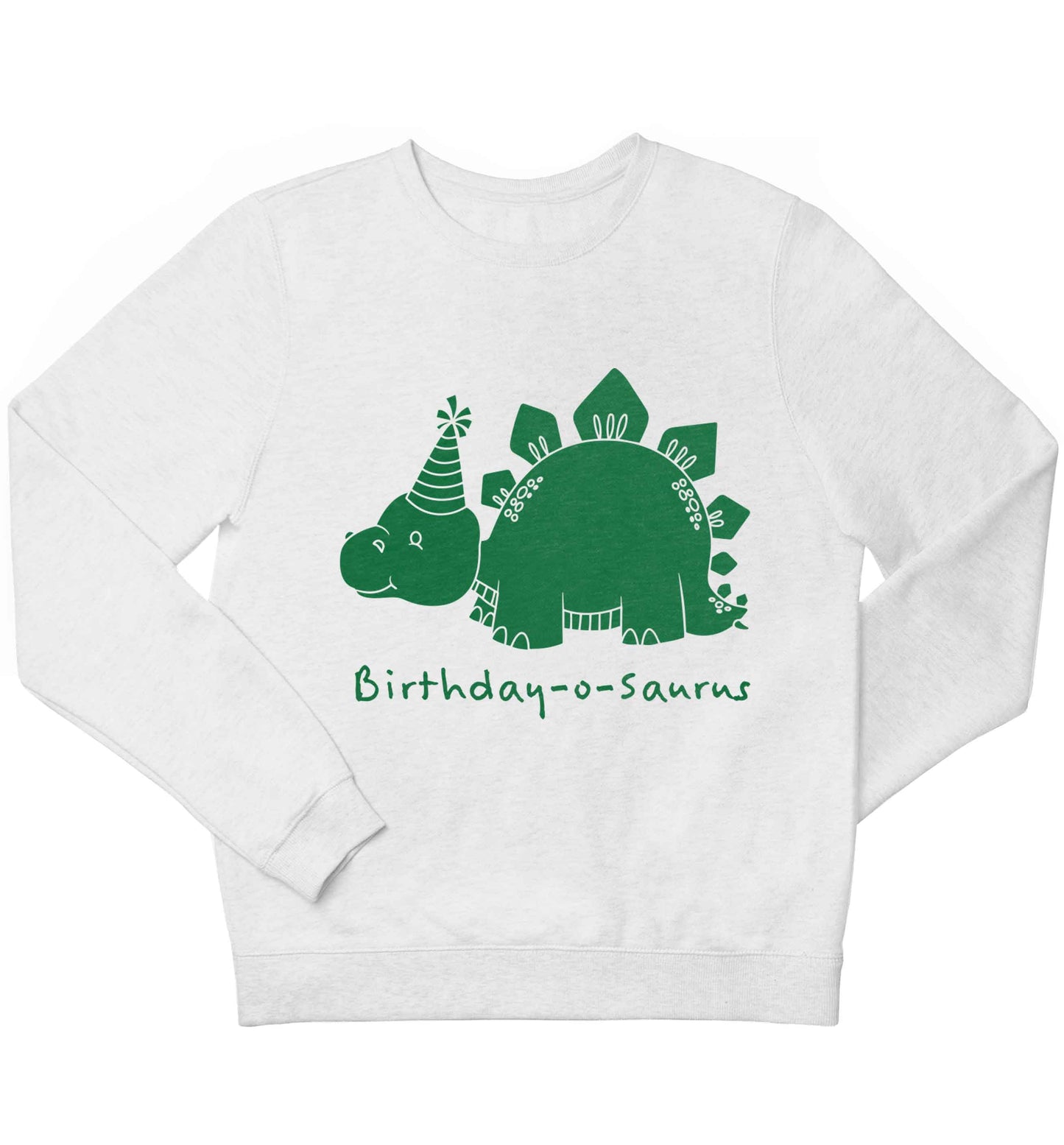 Birthday-o-saurus children's white sweater 12-13 Years