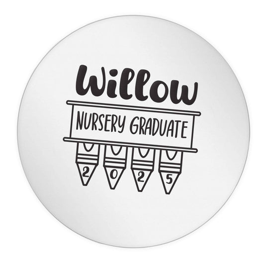 Personalised nursery graduate 2025 24 @ 45mm matt circle stickers
