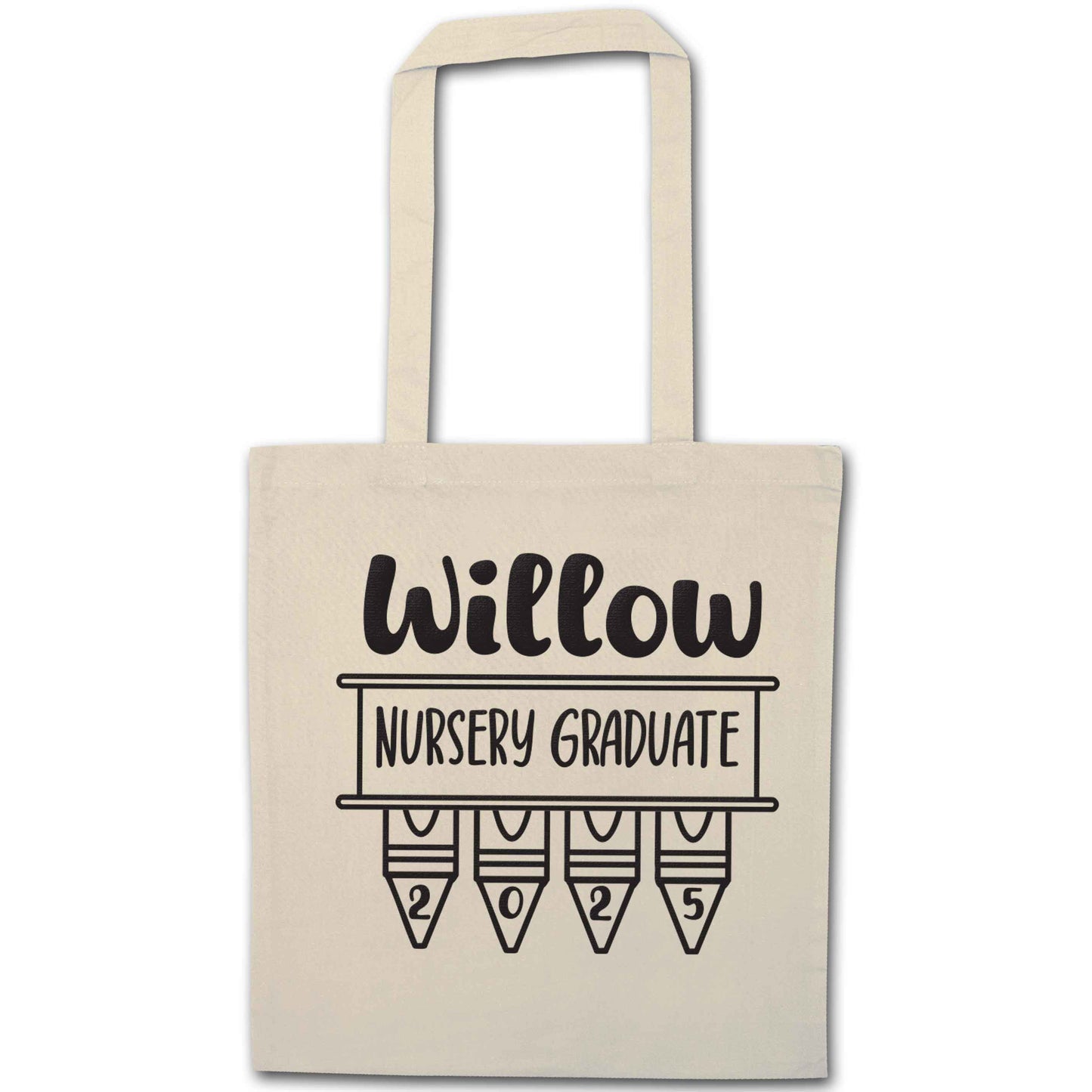 Personalised nursery graduate 2025 natural tote bag