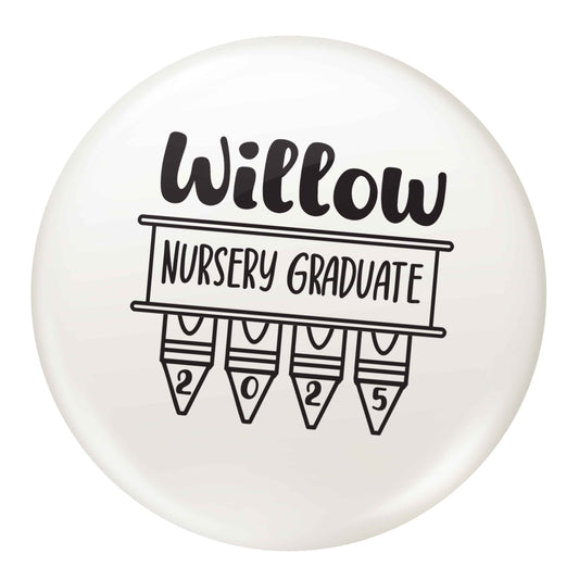 Personalised nursery graduate 2025 small 25mm Pin badge