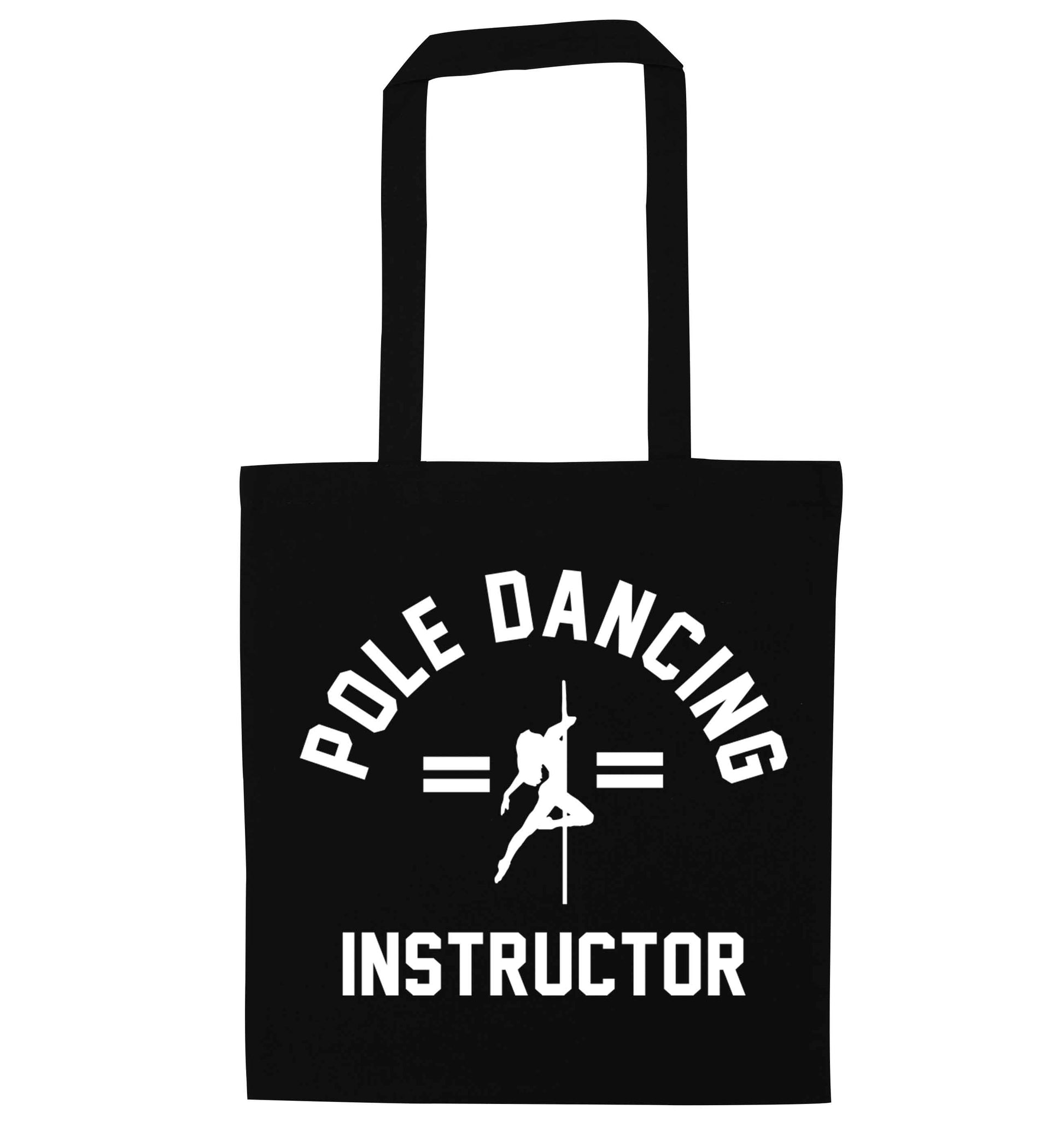 Pole dancing instructor black tote bag
