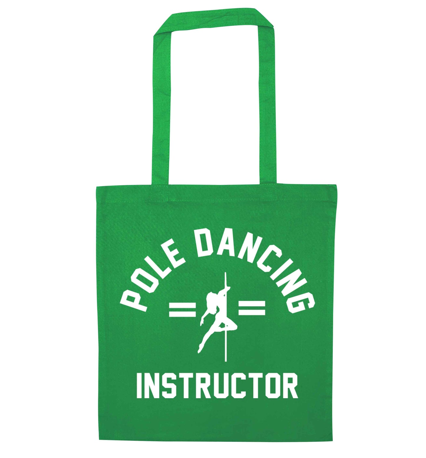 Pole dancing instructor green tote bag