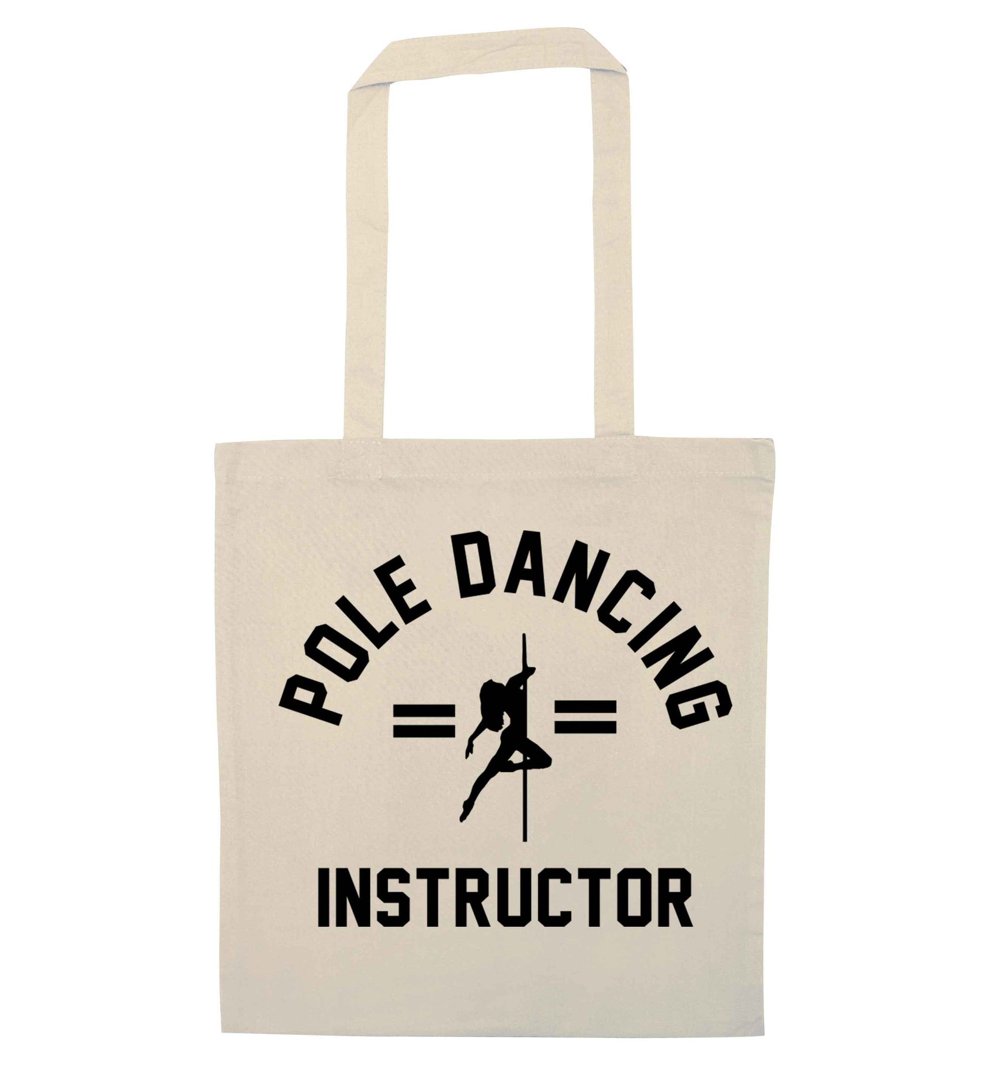 Pole dancing instructor natural tote bag