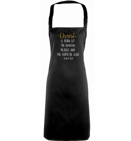 Christ is Born Psalm 96:11 adults black apron